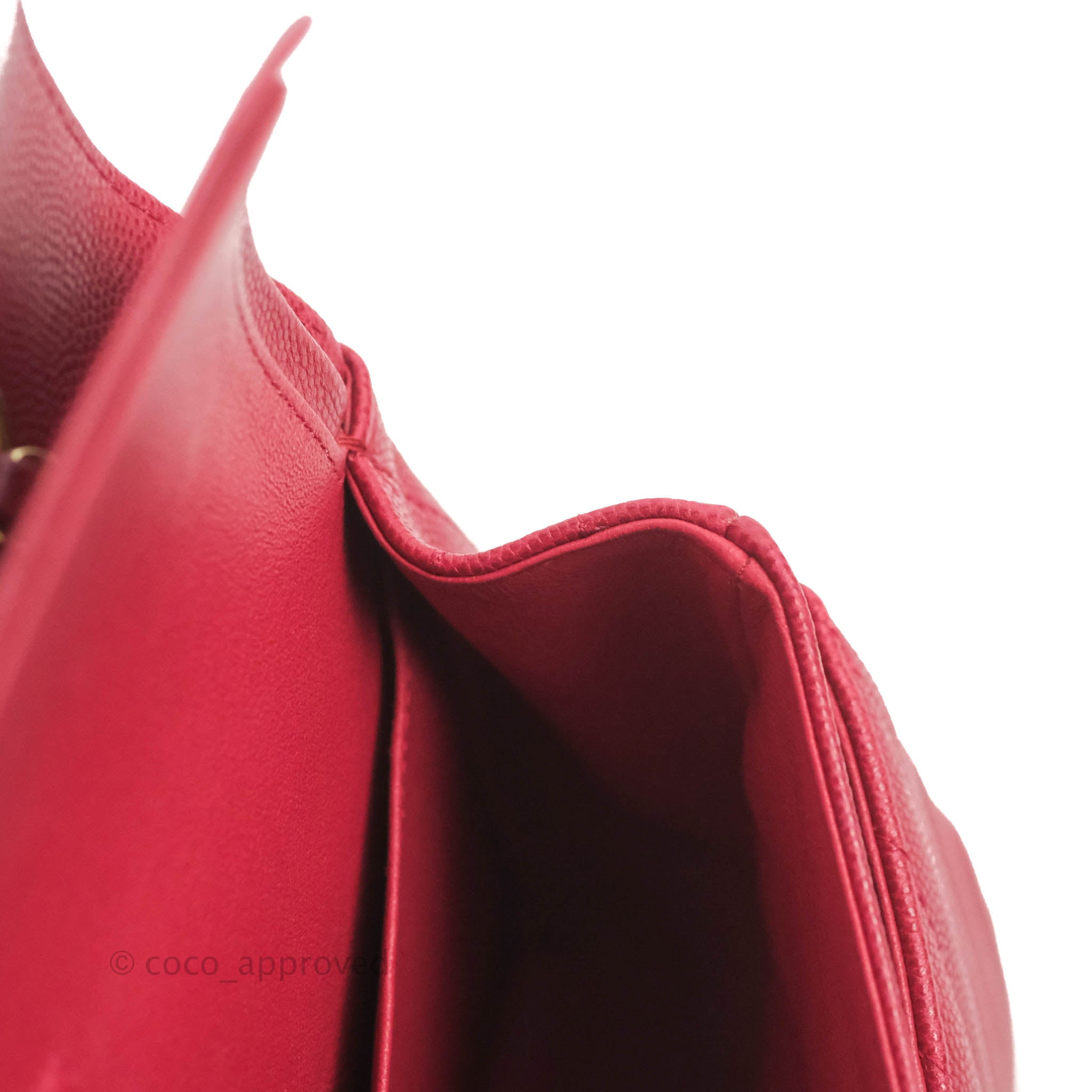 Chanel Classic M/L Medium Chevron Double Flap Bag in Cherry Red Caviar Leather with Gold Hardware - Perfect for Evening Events, Luxury Gifts & Fashionable Outfits