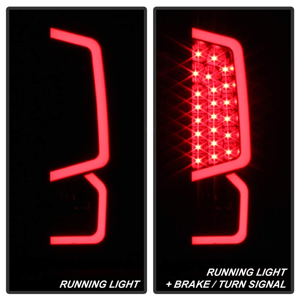 ACANII LED Tube Tail Lights Brake Lamps Set - Compatible with 2014-2021 Toyota Tundra Pickup Truck, Black Housing, Left+Right Replacement - Enhance Visibility & Style for Night Driving & Off-Road Adventures