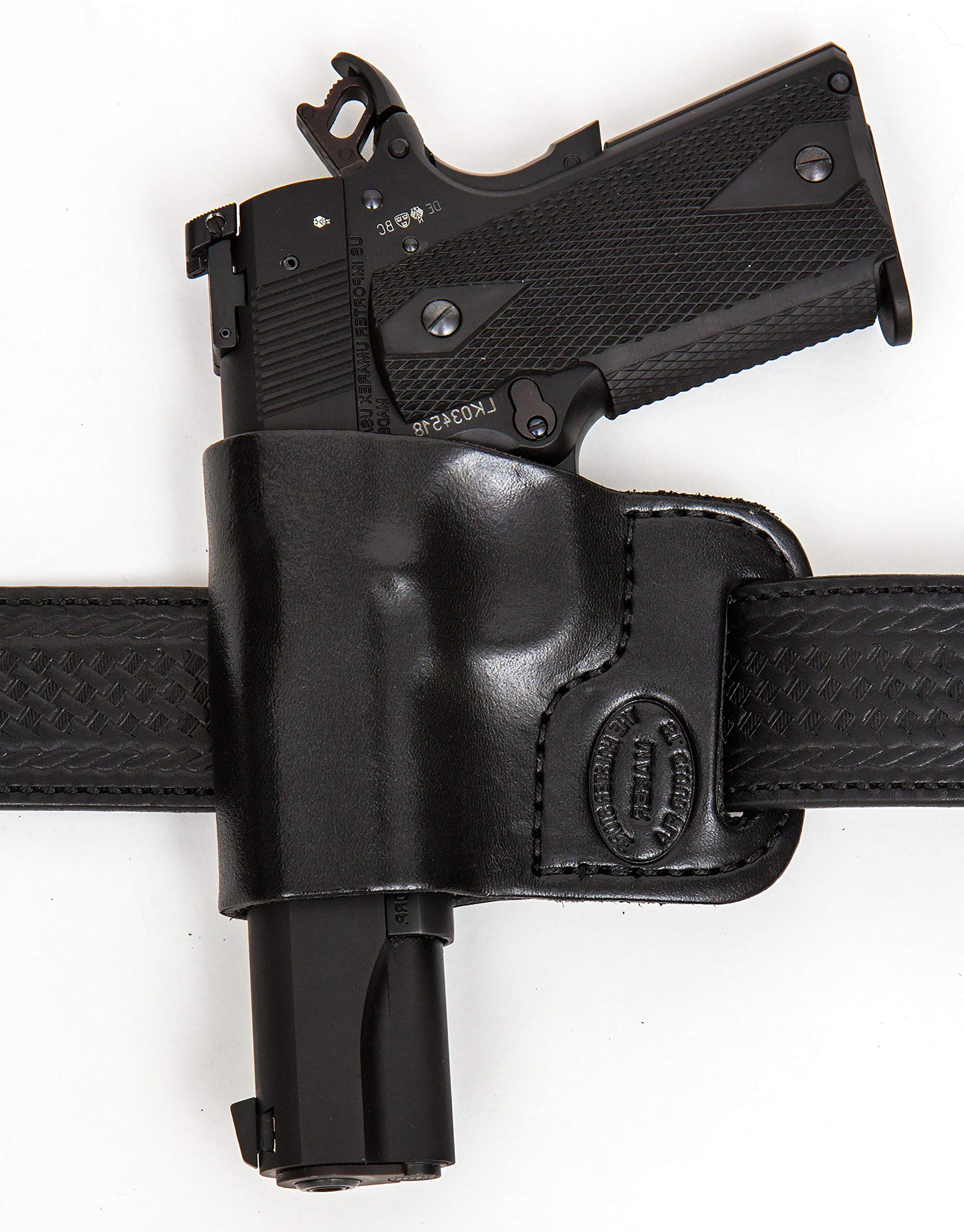 Canik TP9 Leather Gun Holster - Left Hand Black Belt Holster for Concealed Carry | Pro Carry Belt Ride | Perfect for Range Training & Everyday Concealment