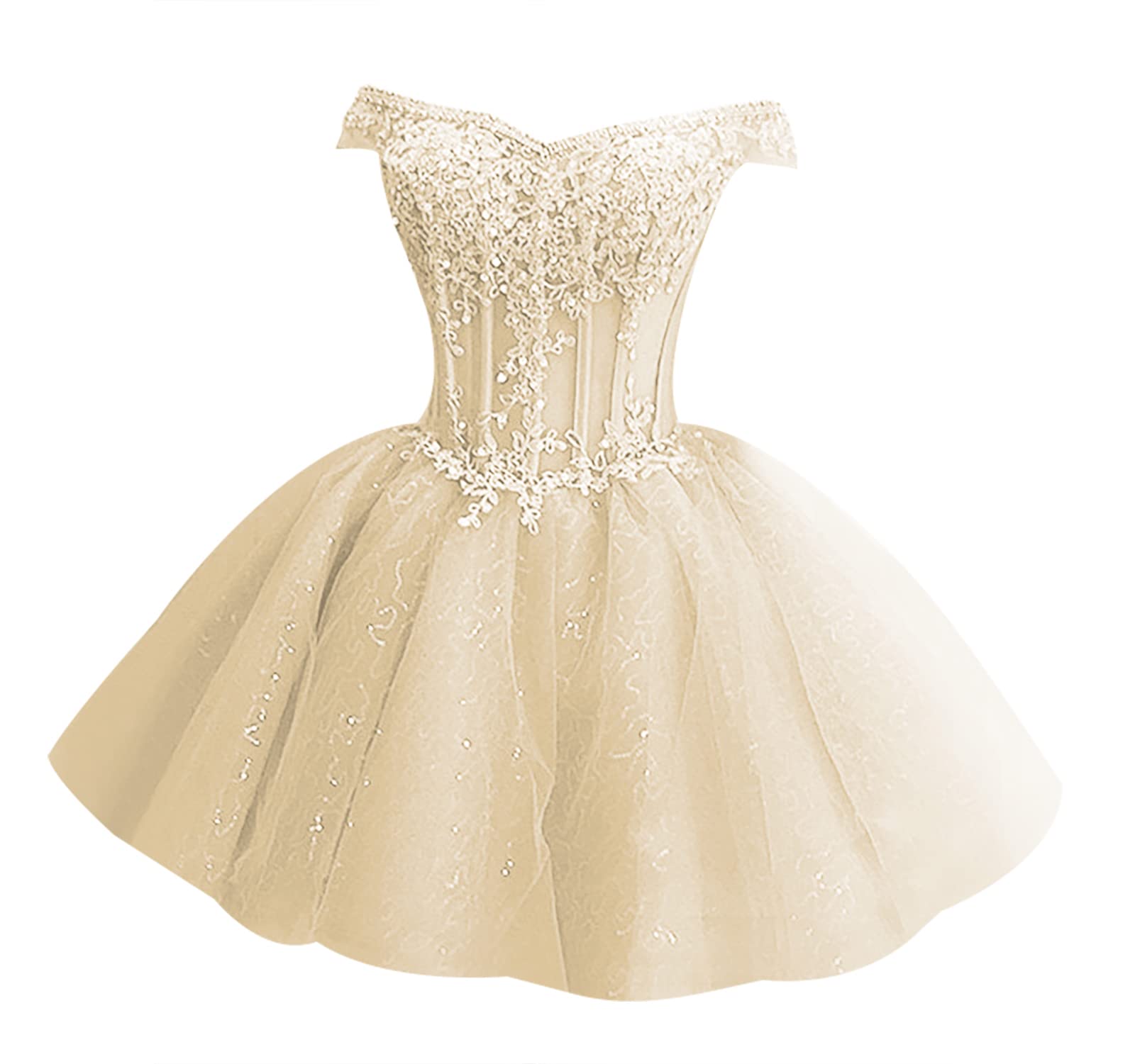Elegant Short Cocktail Dresses for Homecoming & Prom - Off Shoulder V-Neck Tulle Party Dresses | Perfect for School Dances, Formal Events & Special Occasions