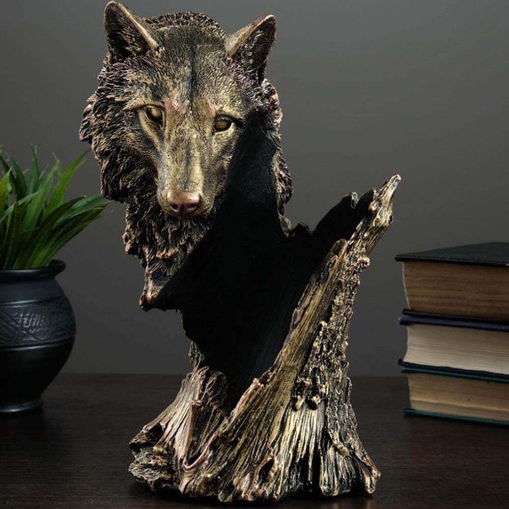 Wolf Wine Bottle Holder - Elegant Kitchen Countertop Decor & Wine Rack - Best Wine Accessories & Unique Wine Gifts - Perfect for Kitchen Decor, Bar Counter, Dining Room & Housewarming Gifts