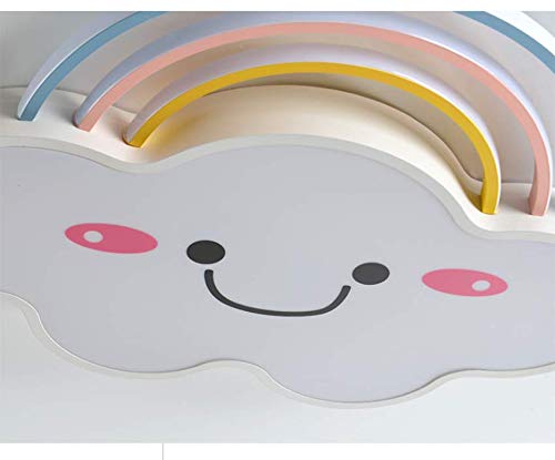 LITFAD Acrylic Rainbow Cloud LED Ceiling Light - Modern Cartoon Smile Face Design, White Light for Kids Bedroom, Girls Room & Study Room - Dimmable Nursery Lighting, Creative Home Decor for Children's Spaces