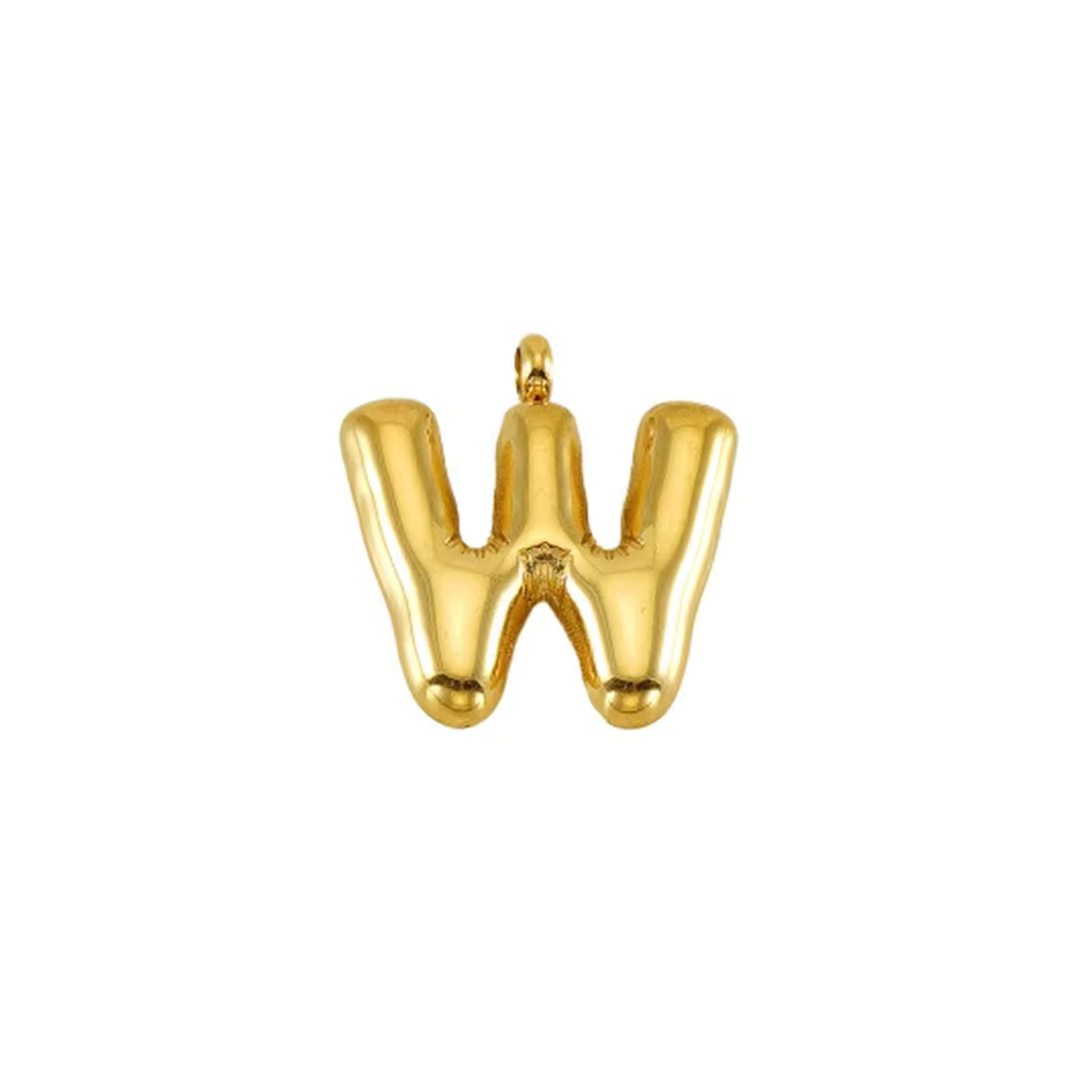 Puffy Gold Letter Pendant Necklace - 14K Gold Plated Initial Charm Jewelry for Women - Perfect for Gifts, Birthdays & Everyday Elegance