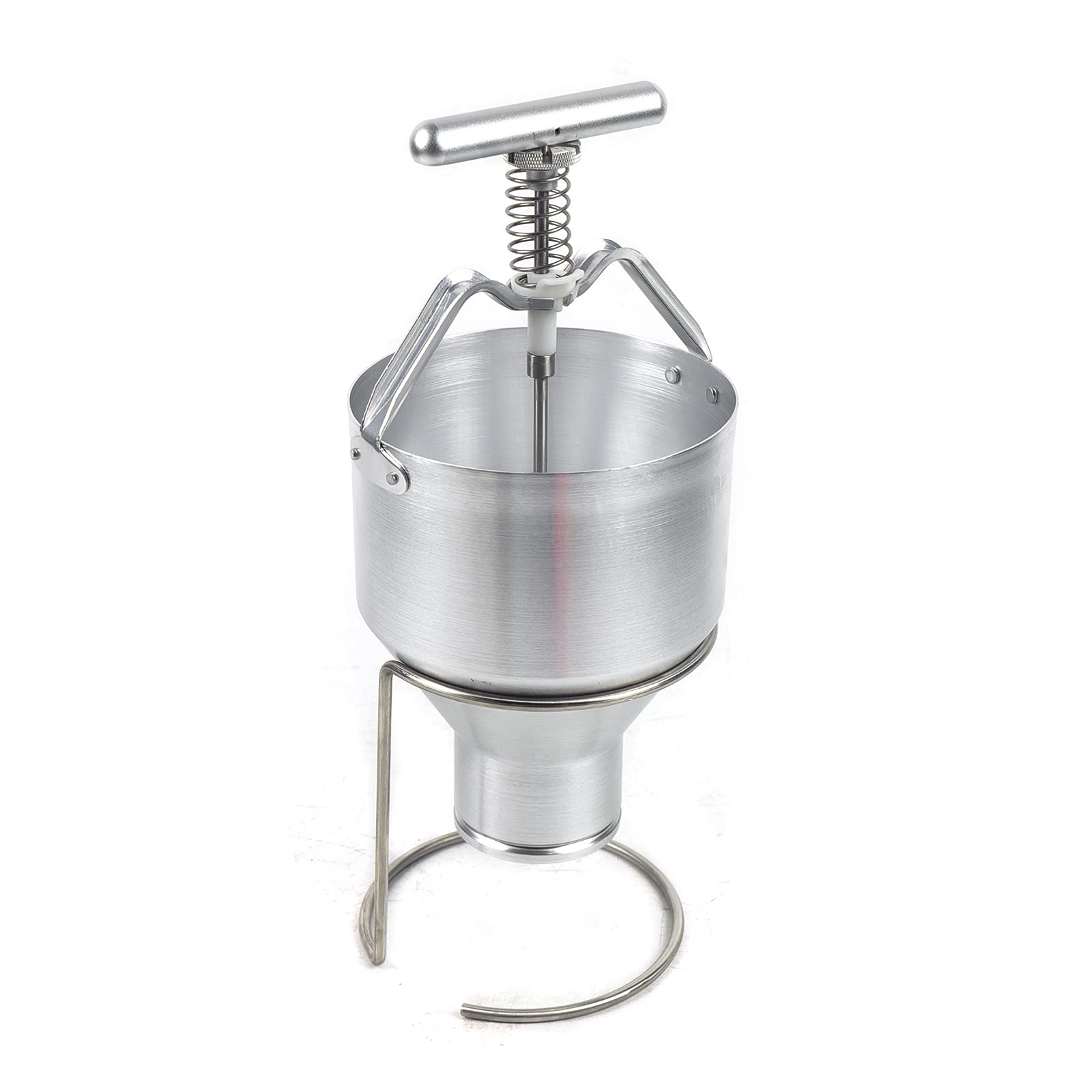Kaibrite 5L Manual Donut Depositor - Adjustable Dough & Batter Dispenser Hopper with Plunger & Stand for Pancakes, Donuts, Waffles - Perfect for Home Bakeries & Commercial Kitchens