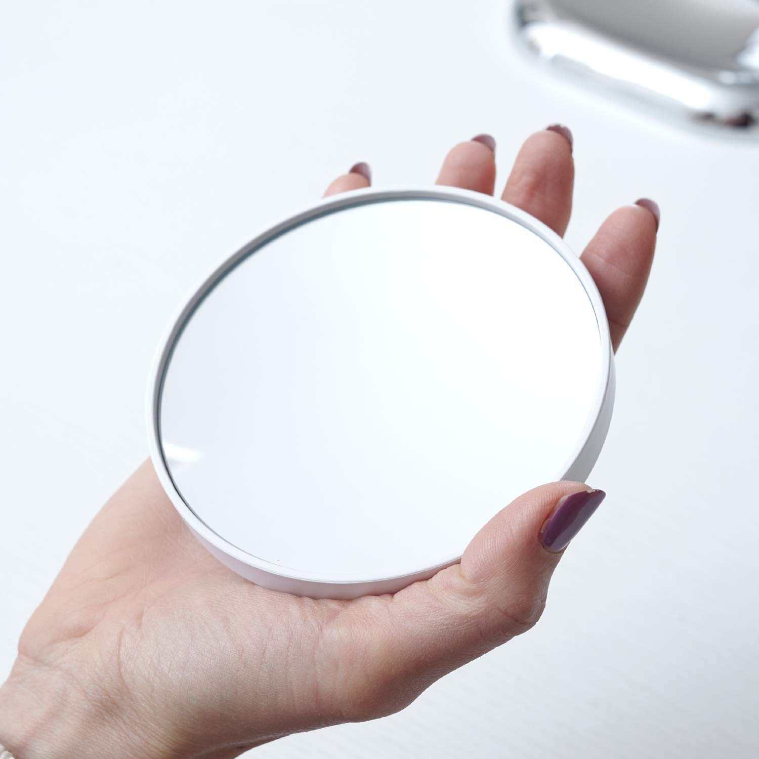 Oval LED Makeup Mirror with Lights - 10x Magnifying Vanity Mirror for Table Top, 360° Swivel Travel Mirror with Compact Design - Professional Beauty Makeup Mirror for Home, Salon & Travel Use