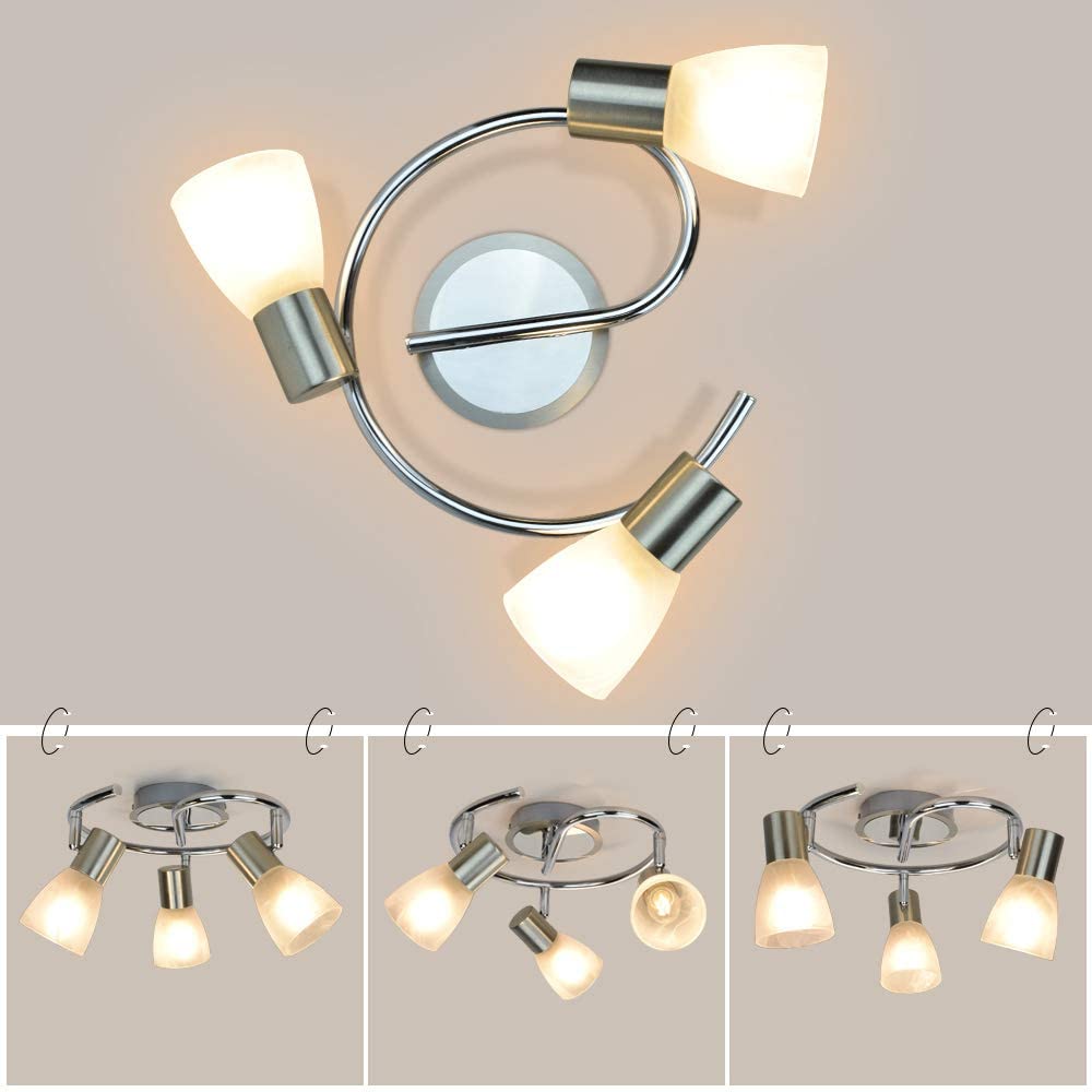 DLLT Modern LED Track Lighting Fixtures - 3-Light Adjustable Round Ceiling Track Light System with Directional Spotlights for Kitchen, Office, Bedroom, Picture Wall & Hallway | Energy-Efficient Indoor Lighting for Home & Commercial Spaces