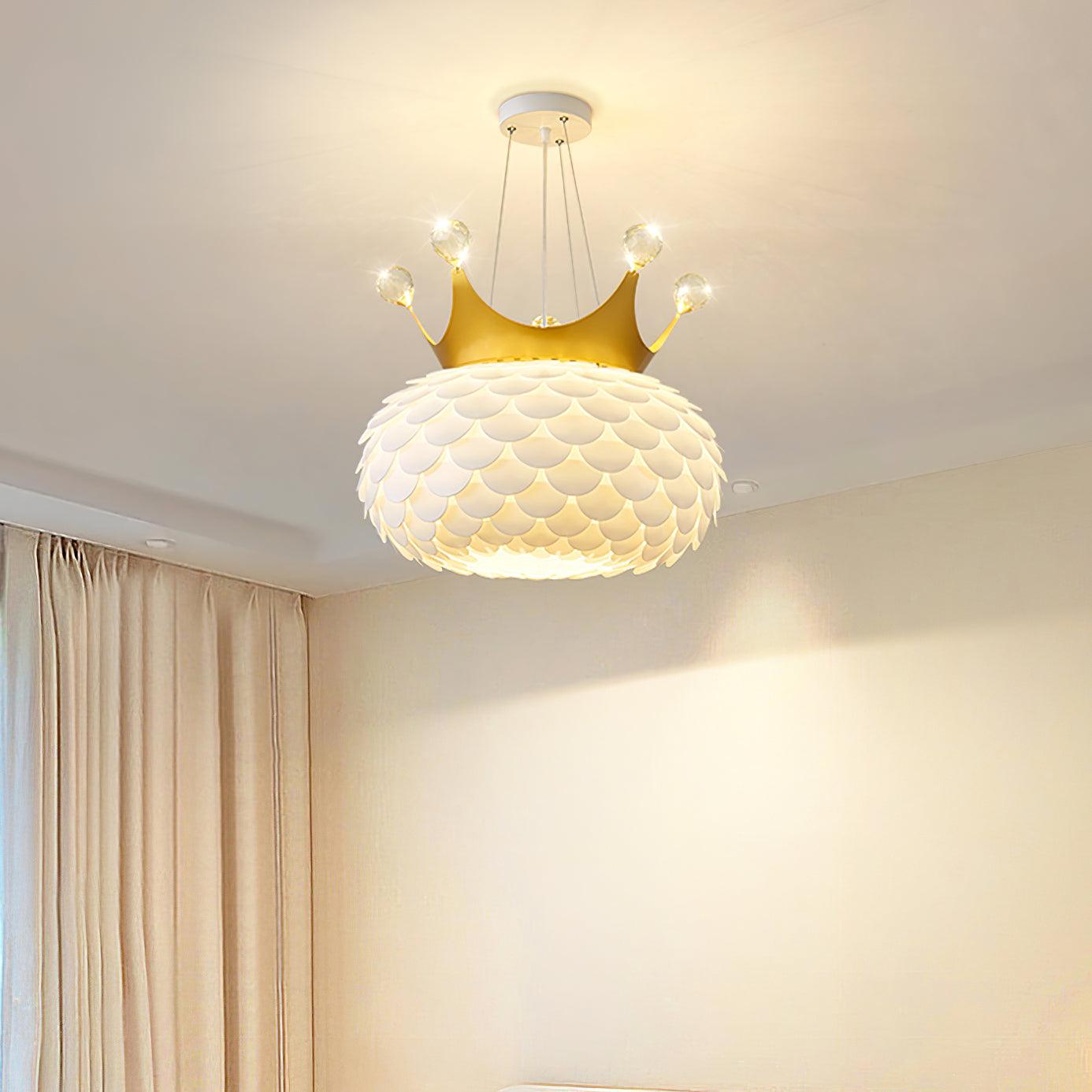 Aluvia Crown Pendant Lamp - Modern Chandelier Lighting Fixture for Dining Room, Bedroom, or Living Room Decor
