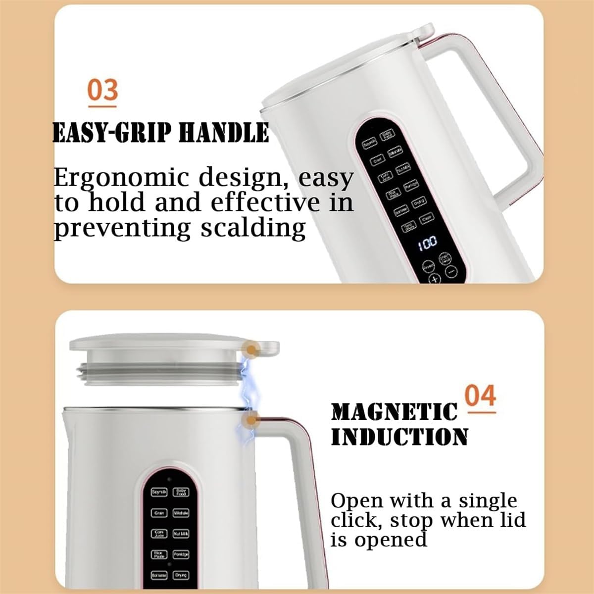 8-in-1 Automatic Nut Milk Maker Machine - Almond, Soy, Oat Milk Maker with 12H Delay Start, Keep Warm & Auto Clean | Quiet Operation, No Straining Needed | Perfect for Vegan, Keto & Healthy Lifestyles (1 Set)