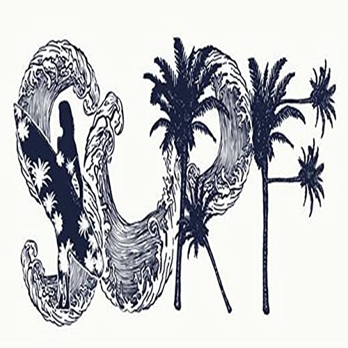 6 Sheets Temporary Fake Tattoos for Men & Women - Waterproof Surfing Art Designs (3.7x3.7 Inch) - Perfect for Neck, Arm, Chest - Great for Beach Parties, Surfing Events & Summer Festivals