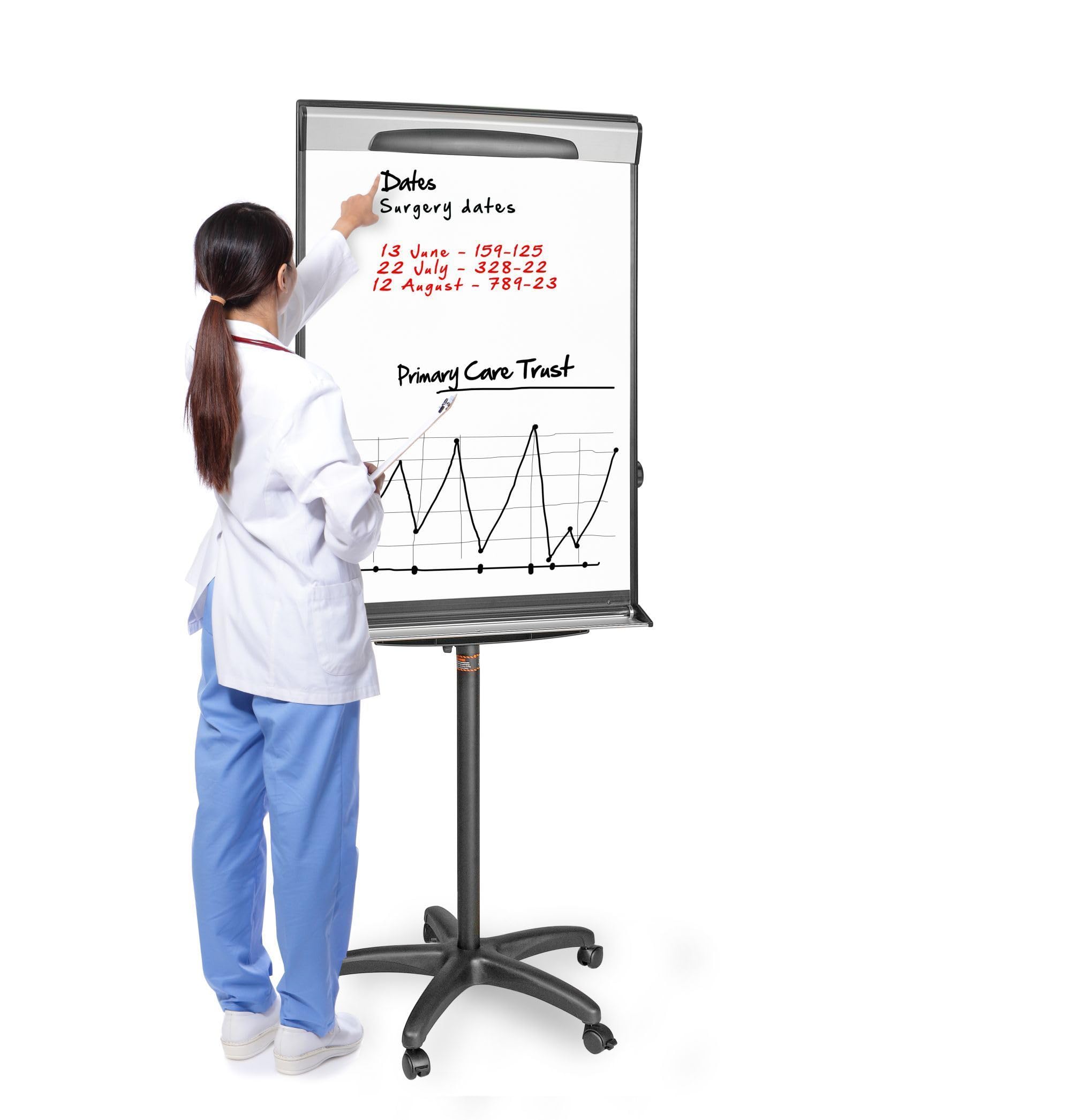 MasterVision Magnetic Dry-Erase Easel with Tripod Extension Bar - Adjustable Height 69