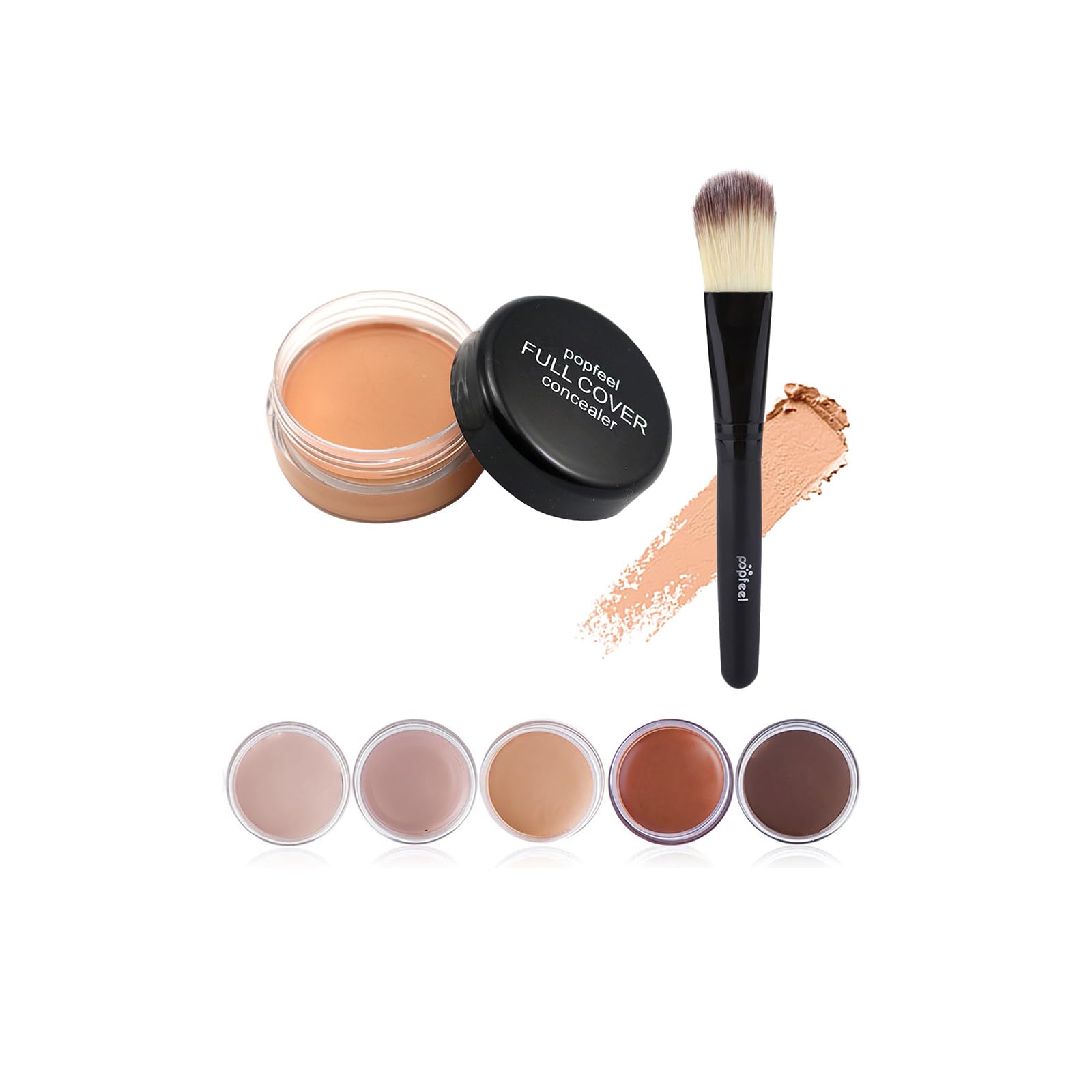 Waterproof Tattoo Cover Up Makeup & Scar Concealer - Professional Skin Concealer for Dark Spots & Blemishes with Foundation Brush Kit | Ideal for Tattoo Covering, Scar Camouflage & Everyday Makeup