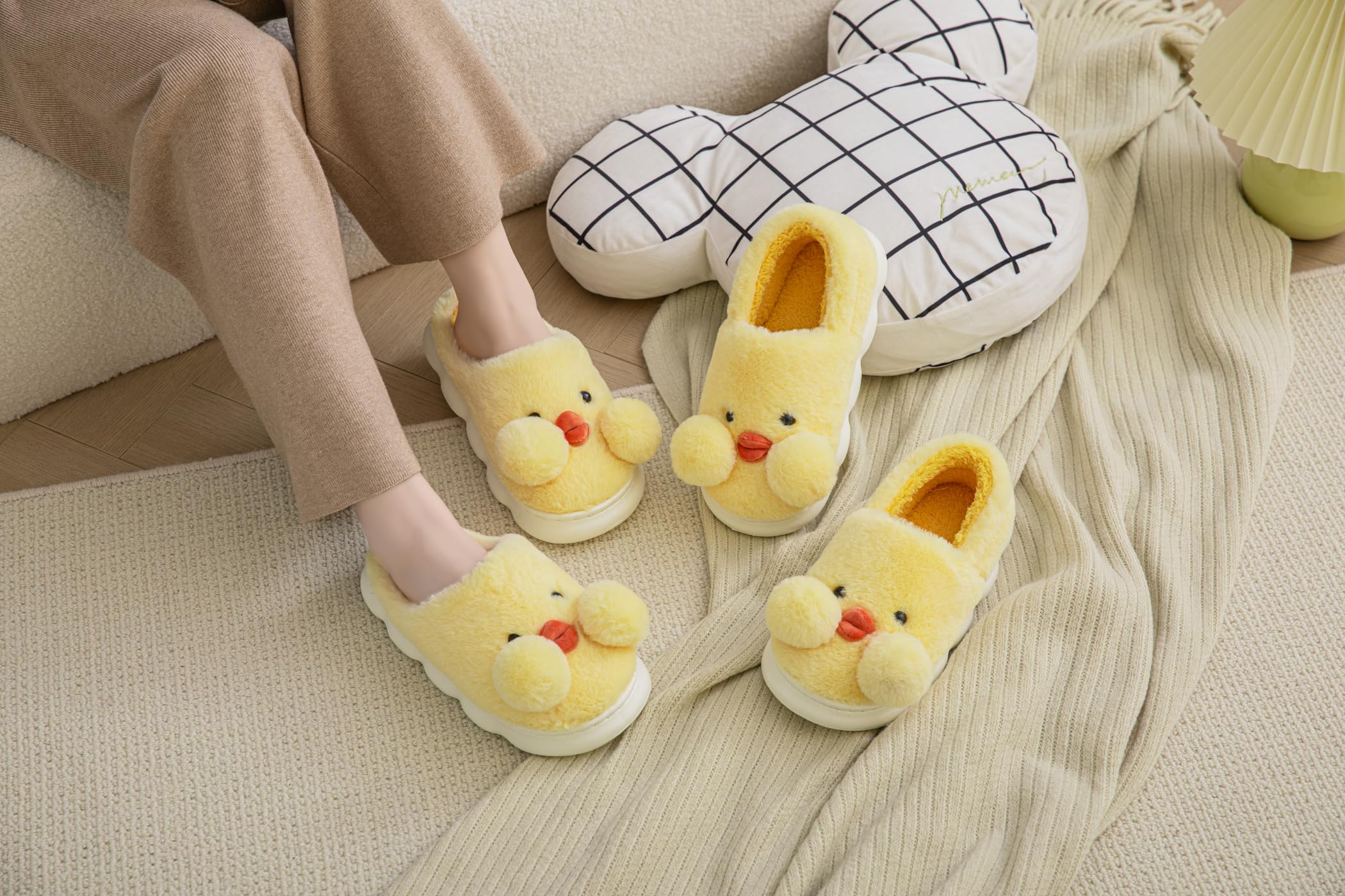 LANFIRE Women's Duck Animal Slippers - Soft Fuzzy Plush Winter Warm House Shoes with Cotton Lining | Cozy Indoor Comfort for Home, Lounge & Bedroom Wear