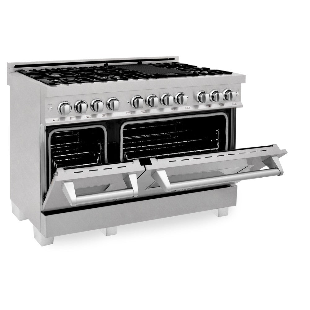 ZLINE 48 Inch Professional Kitchen Package - Stainless Steel Dual Fuel Range & Convertible Vent Hood | Perfect for Home Chefs & Modern Kitchens