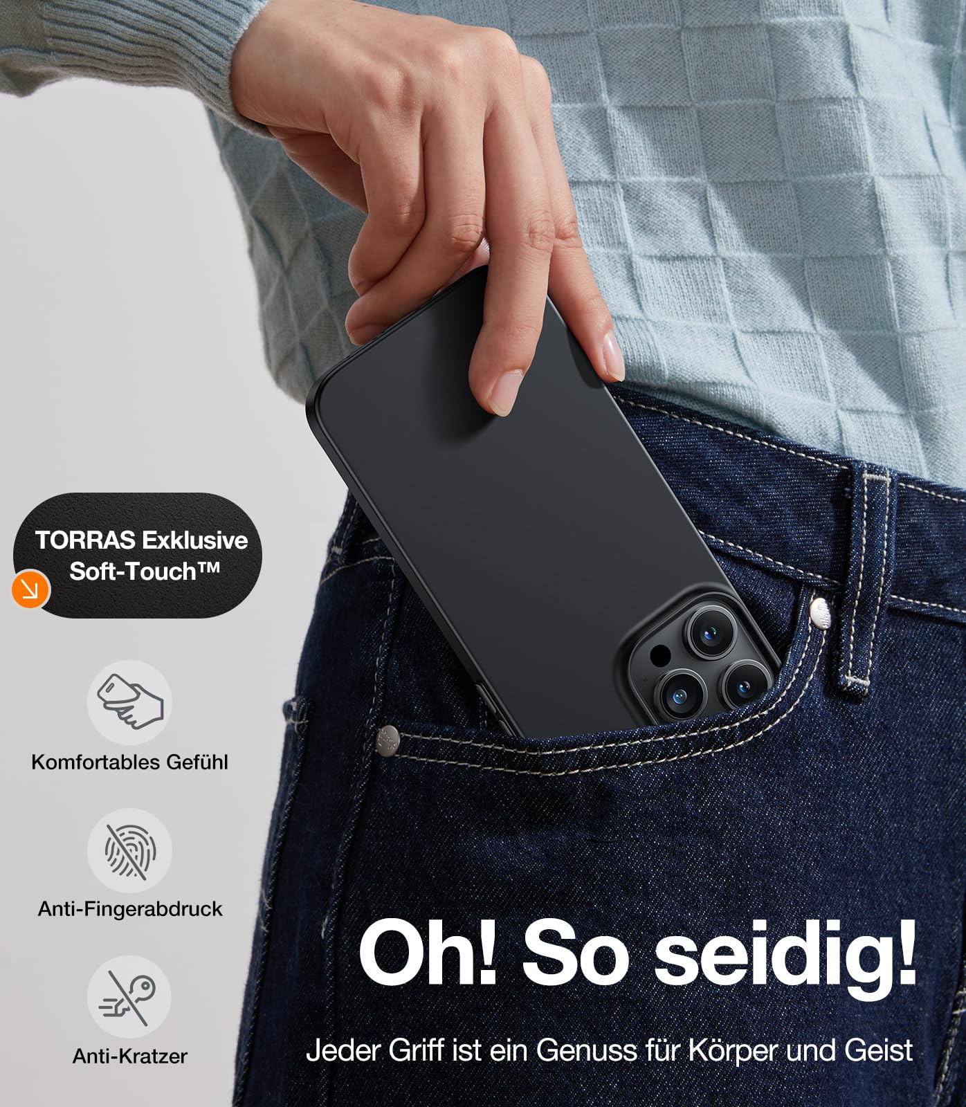 TORRAS Ultra Thin iPhone 16 Pro Case with MagSafe [Strongest Magnet] - Slim Protective Cover, Shockproof & Scratch Resistant with Soft Touch Finish - Perfect for Daily Use, Work & Travel - Black
