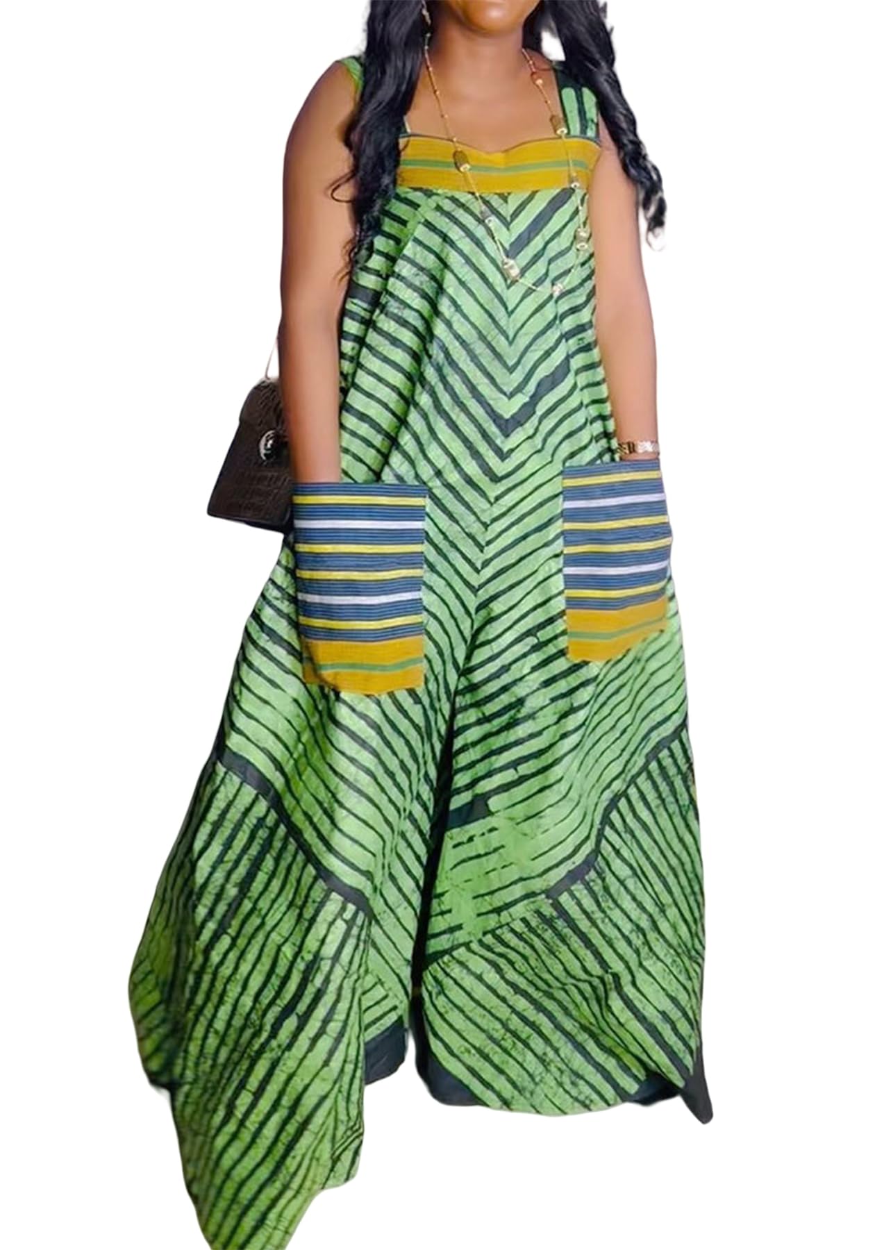 Lucuna Women's Boho Wide Leg Jumpsuit - Sleeveless Loose Romper with Pockets | Summer Casual Outfit | Perfect for Beach, Vacation & Streetwear Fashion