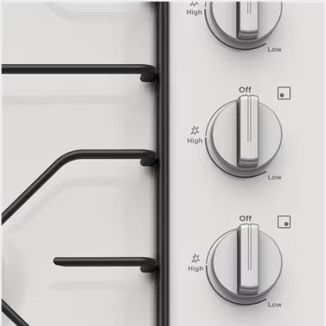 Westinghouse WHG640WC 60cm 4-Burner White Enamel Gas Cooktop - Perfect for Modern Kitchens & Home Cooking