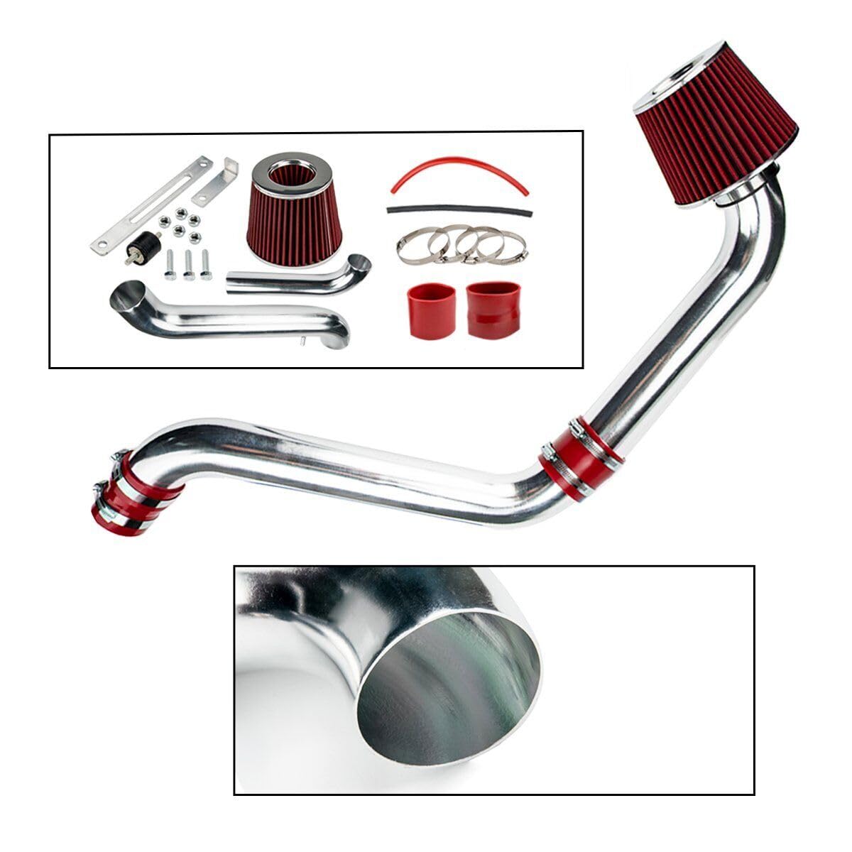 High Performance Cold Air Intake System for 1994-2002 Honda Accord 4 Cylinder (Fits 94-02 Models) - Includes Washable Air Filter - Improved Engine Power & Fuel Efficiency - Perfect for Street Racing & Daily Driving