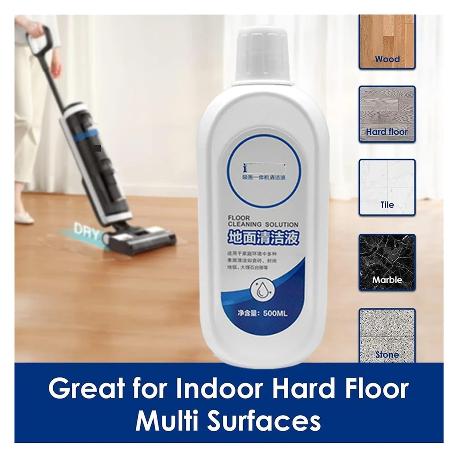 Roomba 600 Series Compatible Cleaning Solution (500ml) - Robot Vacuum Detergent for Roomba 601, 602, 614, 615, 620, 622, 630, 650, 655, 675, 680 - Ideal for Hard Floors, Carpets & Pet Hair Removal