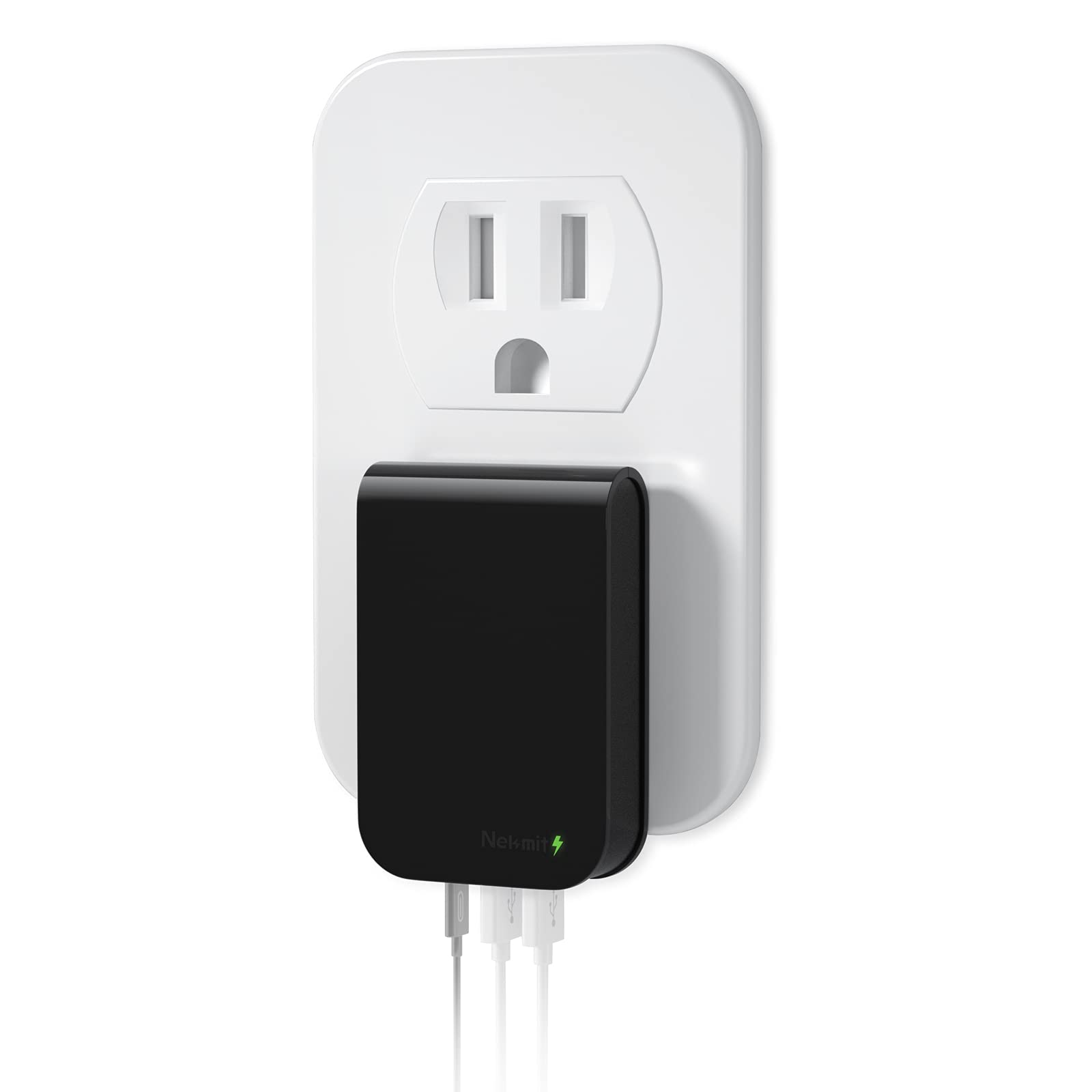 Nekmit 30W USB C Wall Charger with 18W Power Delivery & 2 USB Ports - Fast Charging for iPhone 14/14 Pro/14 Pro Max, Galaxy S23/S22, iPad Pro, AirPods Pro - Compact & Lightweight for Travel, Home & Office Use