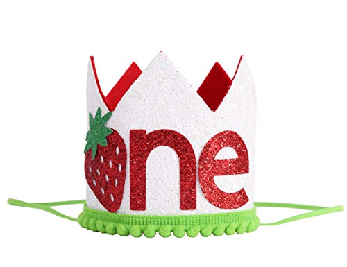 Strawberry One Birthday Crown