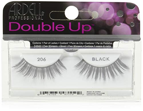 Ardell Double Up Lashes 206 Black - Natural Looking False Eyelashes for Dramatic Volume & Length | Perfect for Parties, Weddings & Special Occasions