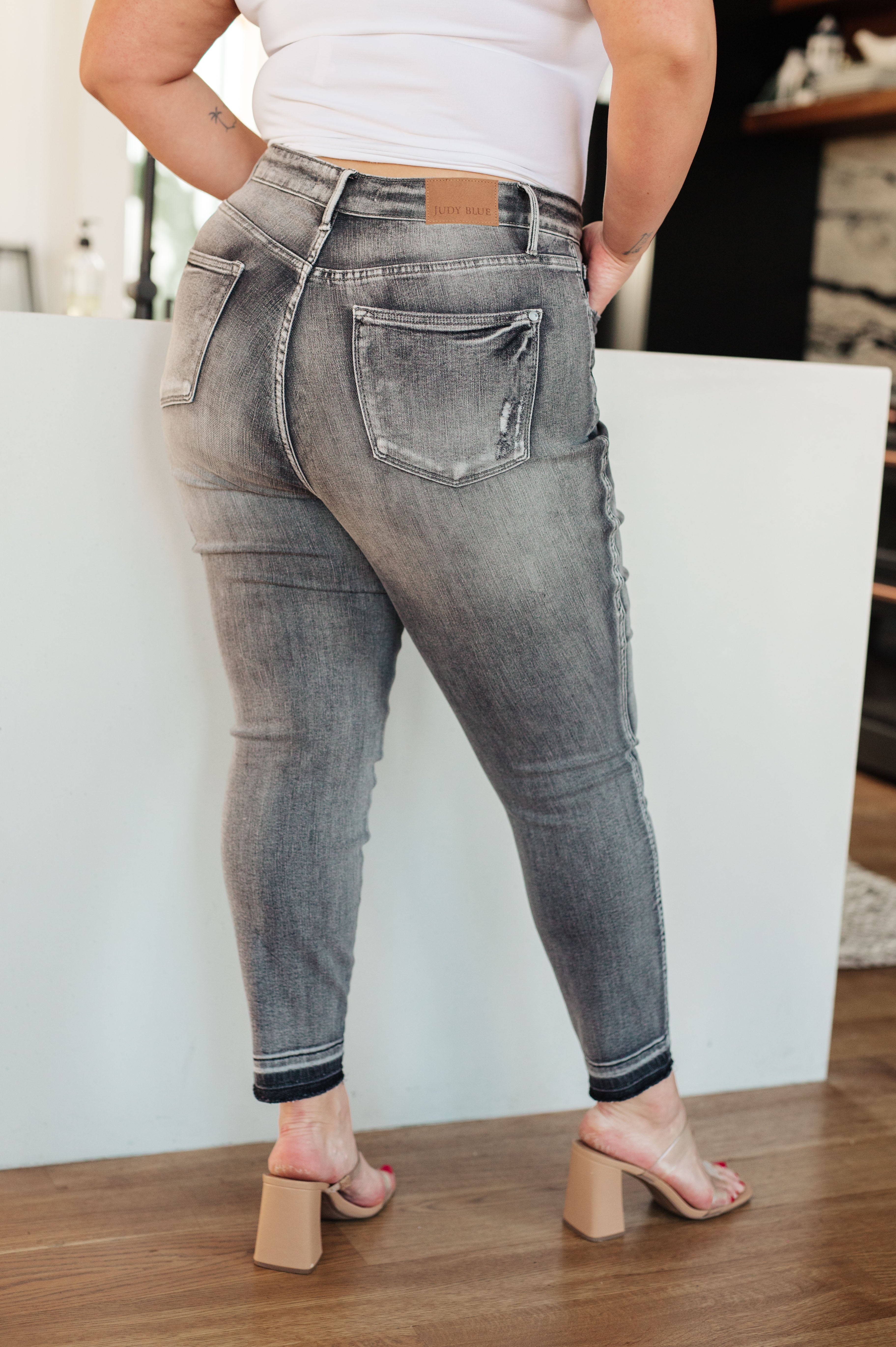 Hadley High Rise Control Top Release Hem Skinny Jeans for Women - Slimming Tummy Control & Comfort Fit - Perfect for Work, Casual Outfits & Date Nights