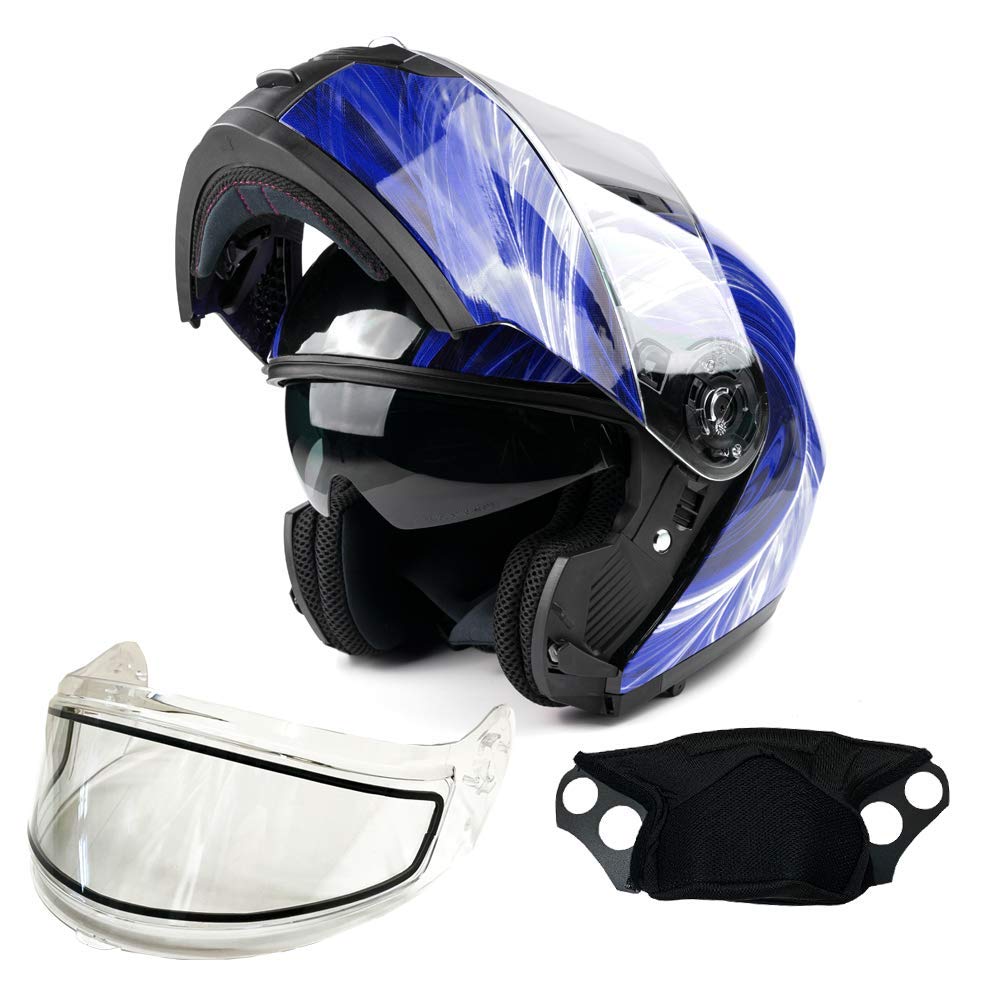 Dual Lens Modular Snowmobile Helmet for Adults - DOT Certified Full Face Flip Up Design (Non-Heated) - Perfect for Winter Sports, Snowmobiling & Extreme Cold Weather Riding