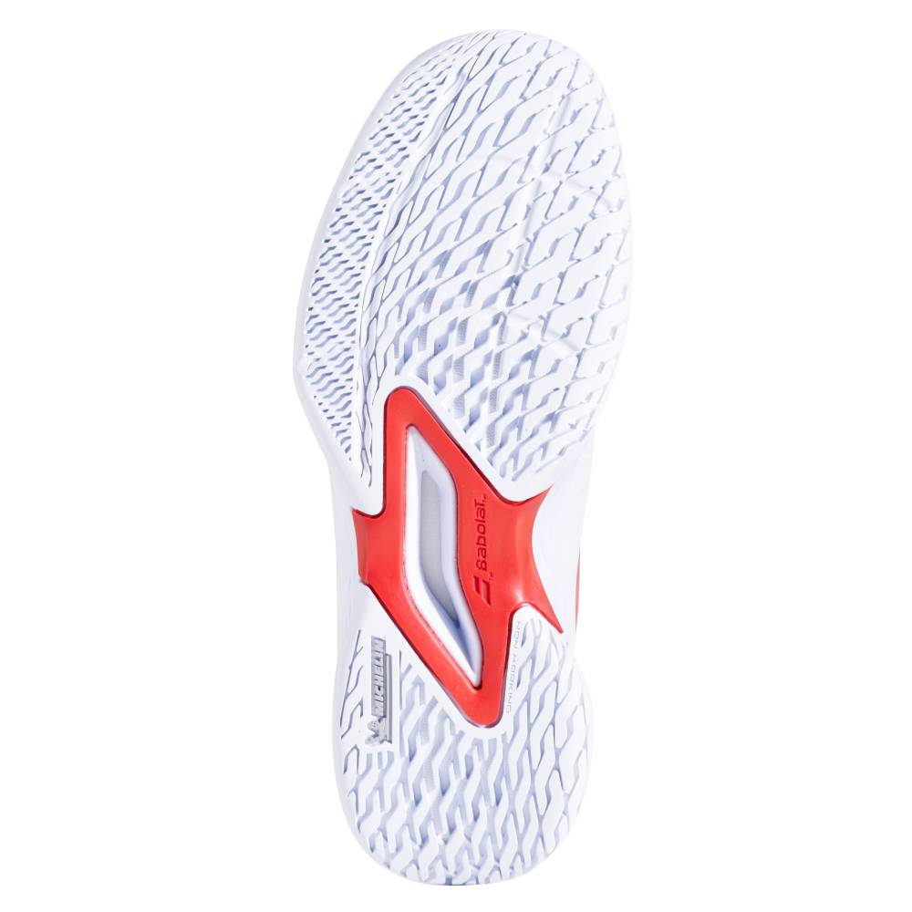 Babolat Propulse 3 AC Junior Tennis Shoes for Boys & Girls - White/Red - Lightweight & Durable for Court Performance - Perfect for Junior Tennis Matches & Training Sessions