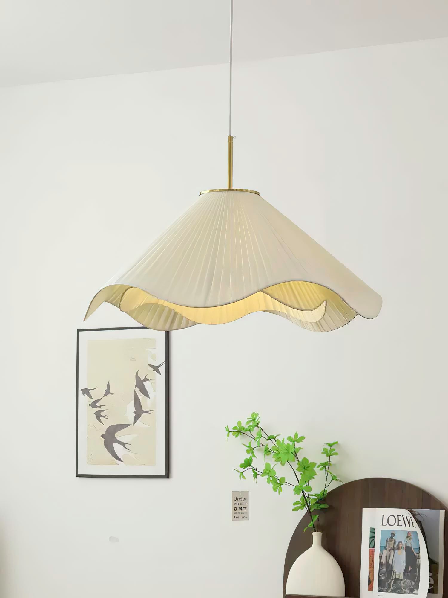 Elara Pendant Light - Modern Hanging Ceiling Lamp for Kitchen Island, Dining Room & Bedroom - Elegant Glass Shade with Gold Finish - Perfect for Home Decor & Interior Lighting