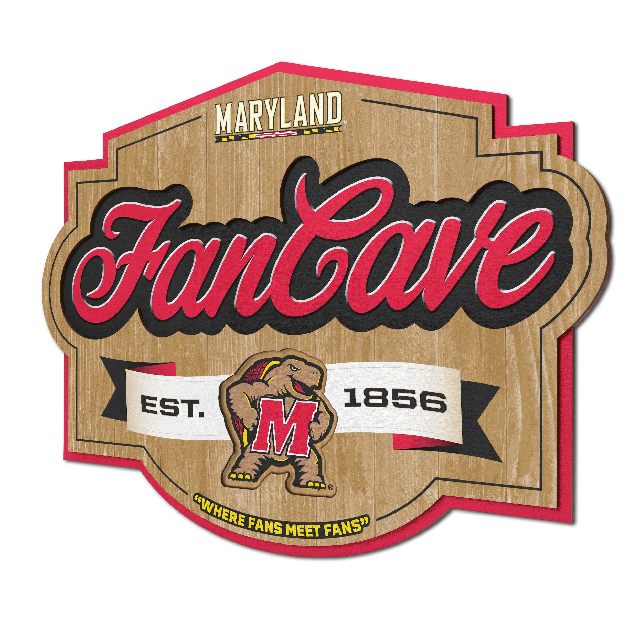 YouTheFan NCAA College Sports Fan Cave Sign - Perfect for Game Room, Man Cave, and Tailgating Decor