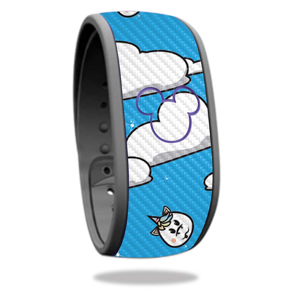 Premium Carbon Fiber Skin for Disney MagicBand - Unicorn Clouds Design | Protective & Durable Textured Cover | Easy to Apply & Remove | USA Made | Perfect for Theme Park Visits & Disney Vacations