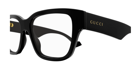 Gucci GG1428O 004 Black Clear Square Men's Eyeglasses - Classic Designer Frames for Men | Perfect for Business, Casual & Everyday Wear