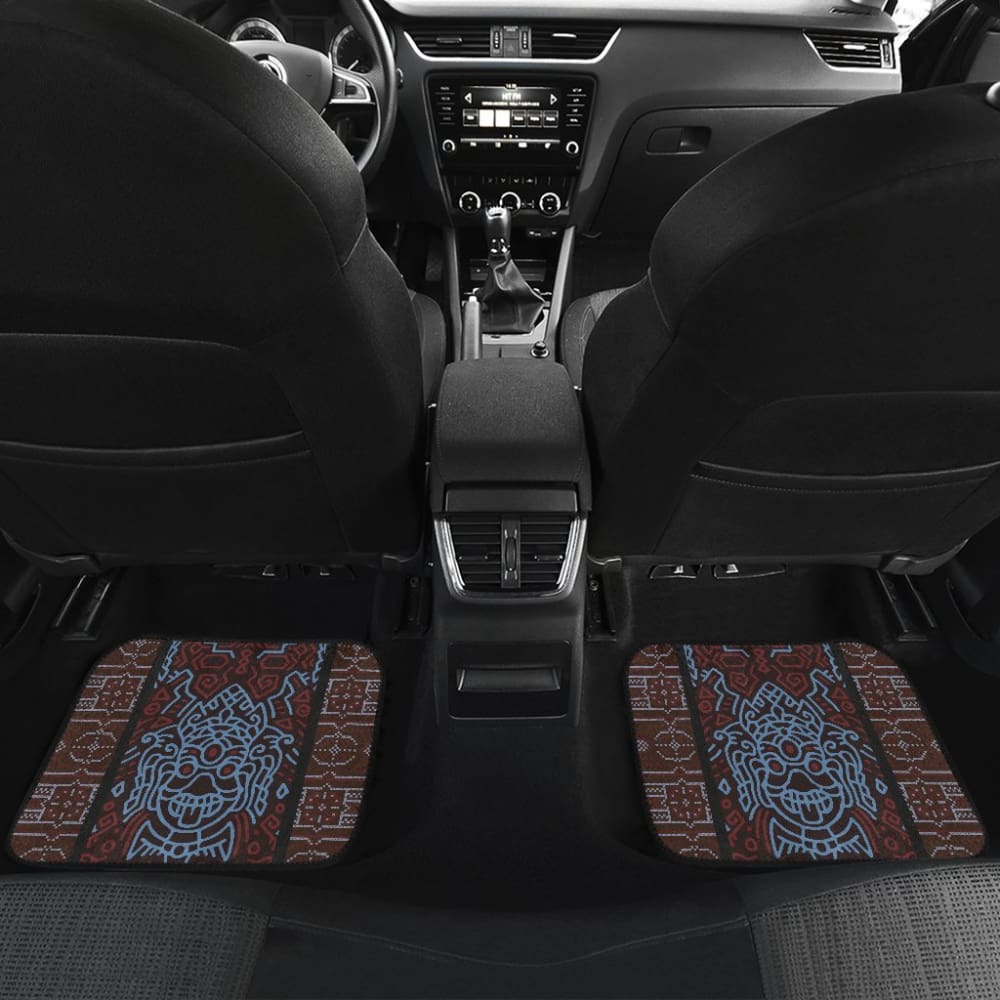 Boho Aztec Elephant Car Mat Set - Brown & Blue Car Floor Mats - Non-Slip Waterproof Auto Accessories for SUV, Truck, Sedan - Perfect for Road Trips & Daily Commute