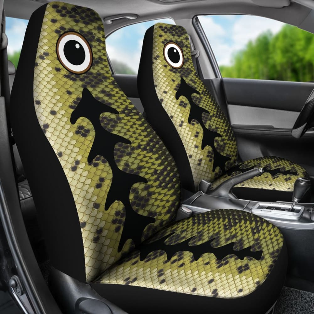 Premium Bass Fishing Car Seat Covers - Largemouth Bass Design for Truck & SUV - Waterproof & Durable Auto Accessories for Anglers | Perfect for Fishing Trips & Outdoor Adventures