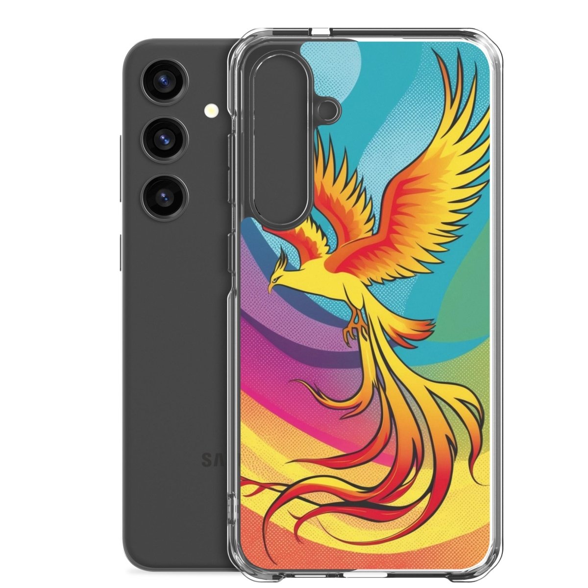 Premium Clear Phone Case for Samsung Galaxy Series - Slim Protective Cover with Rising Phoenix Design - Perfect for Everyday Use, Travel & Work