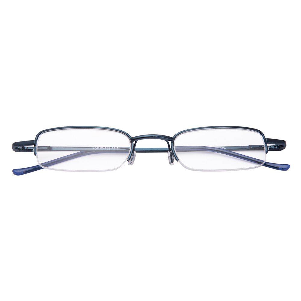 EYEGUARD 2 Pairs Spring Hinged Reading Glasses with Slim Pen Clip & Portable Aluminum Case - Lightweight Readers for Office, Travel, and Daily Use