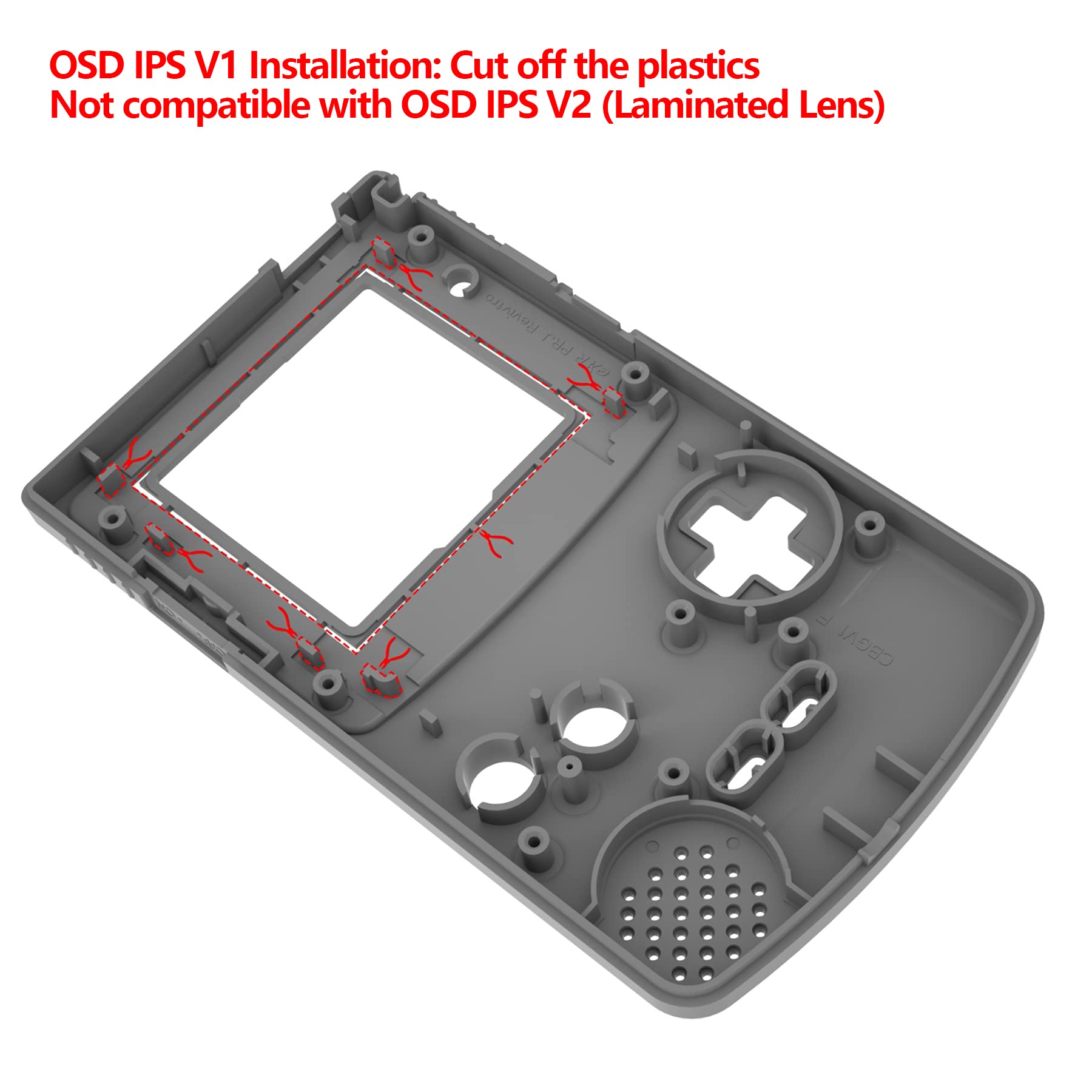 eXtremeRate Replacement Shell with Buttons for GBC Gameboy Color - Compatible with GBC OSD IPS, Regular IPS & Standard LCD (Console & IPS Screen Not Included) - Classic NES Style - Perfect for Gaming Enthusiasts & Retro Console Modding