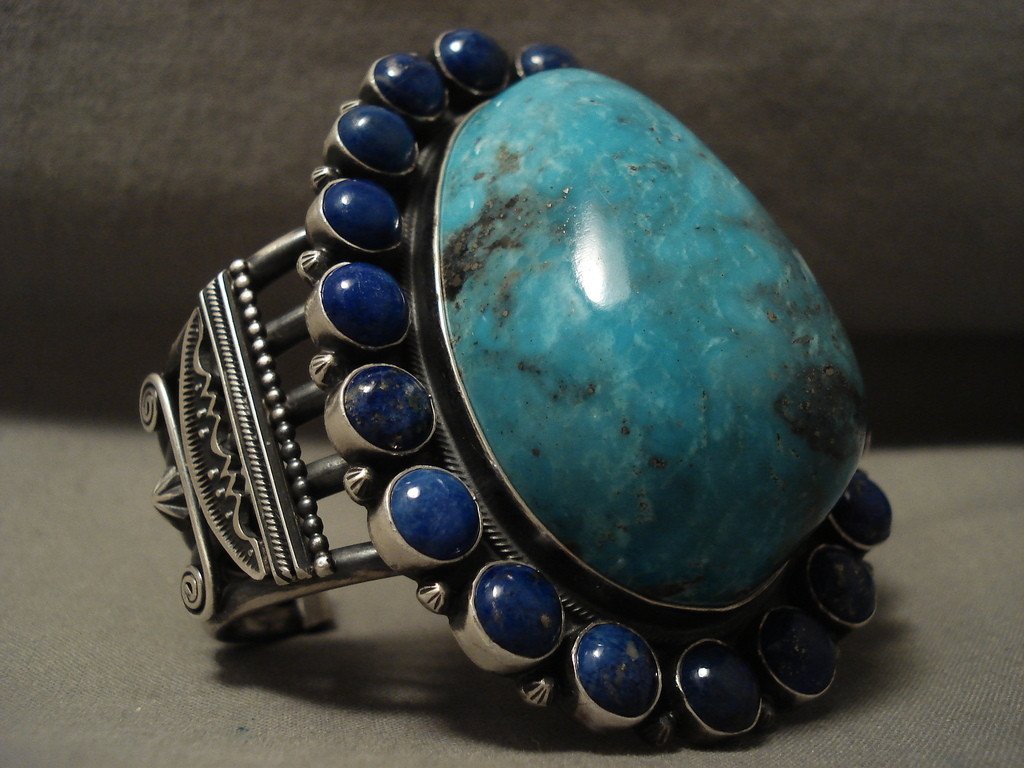 167g Ben Begaye Native American Turquoise Lapis Silver Bracelet - Handmade Southwest Jewelry for Women, Boho Chic Accessories, Perfect for Festivals & Special Occasions