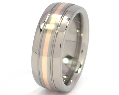14K Yellow Gold Inlaid Titanium Wedding Band for Men - Durable & Comfortable Ring for Weddings, Anniversaries & Everyday Wear