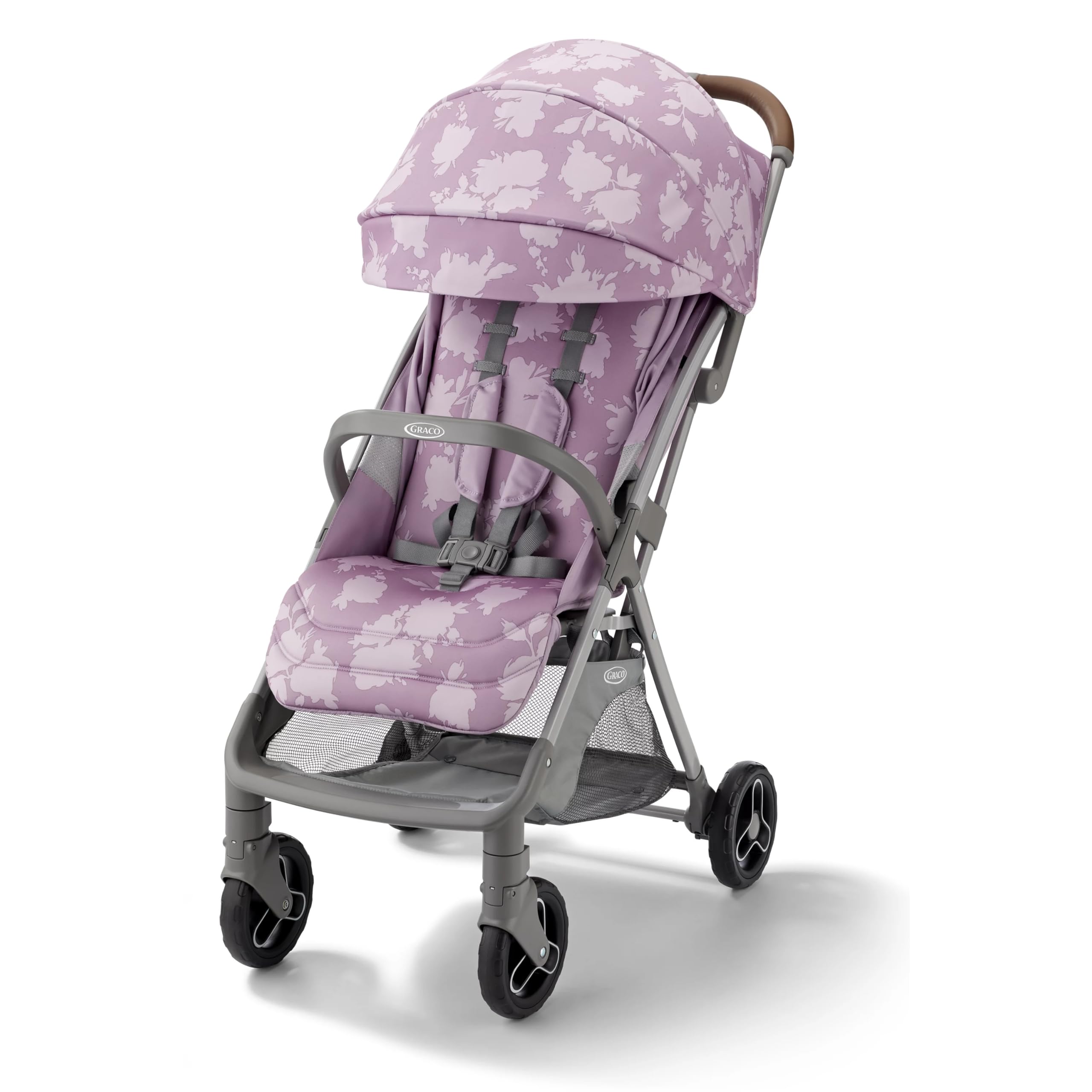 Graco Ready2Jet Compact Stroller - Lightweight Travel Stroller with One-Hand Automatic Fold, Overhead Airplane Friendly, Lavender | Perfect for Air Travel, City Walks & Everyday Use