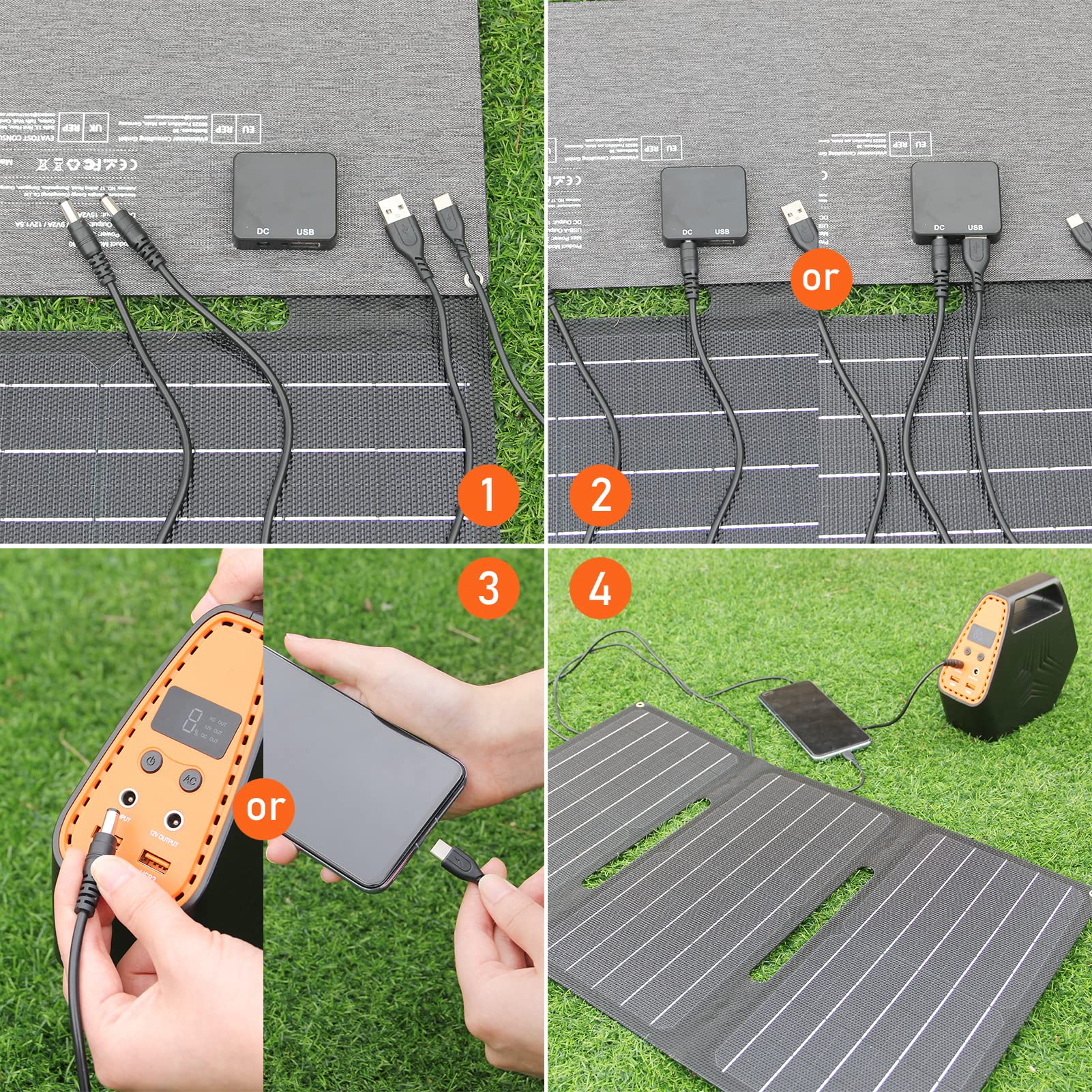 Portable Power Station 97Wh with 30W Foldable Solar Panel - Compact Laptop Charger for Outdoor Camping, Emergency Power Backup & Off-Grid Adventures
