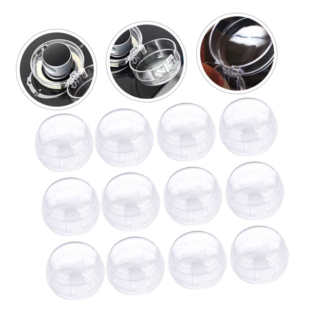 Totority 24-Piece Knob Covers - Oil Shield Stove Knob Protectors for Kitchen & Car (PP Material) - Prevent Grease & Dirt Buildup for Stoves, Ovens & Dashboard Controls