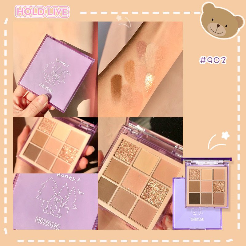 HOLD LIVE Maddie Bear Mist Eyeshadow Palette - 18 Matte & Shimmer Shades, Vegan & Cruelty-Free Makeup for Everyday & Party Looks | Perfect for Professional Makeup Artists & Beginners