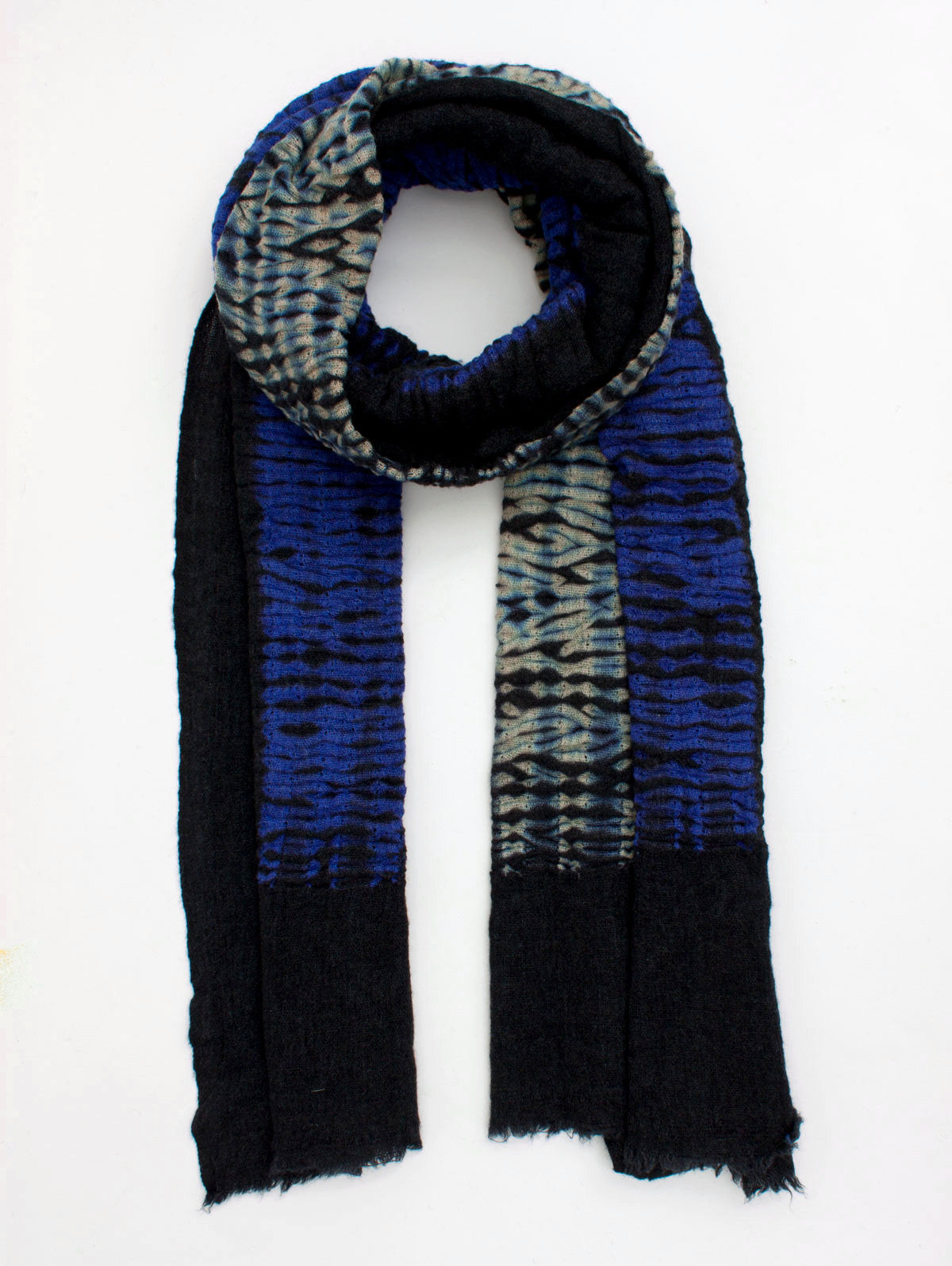Handmade Shibori Tie Dye Merino Wool Scarf - Soft & Warm Winter Accessory for Women - Perfect for Cold Weather, Outdoor Activities & Fashion Styling