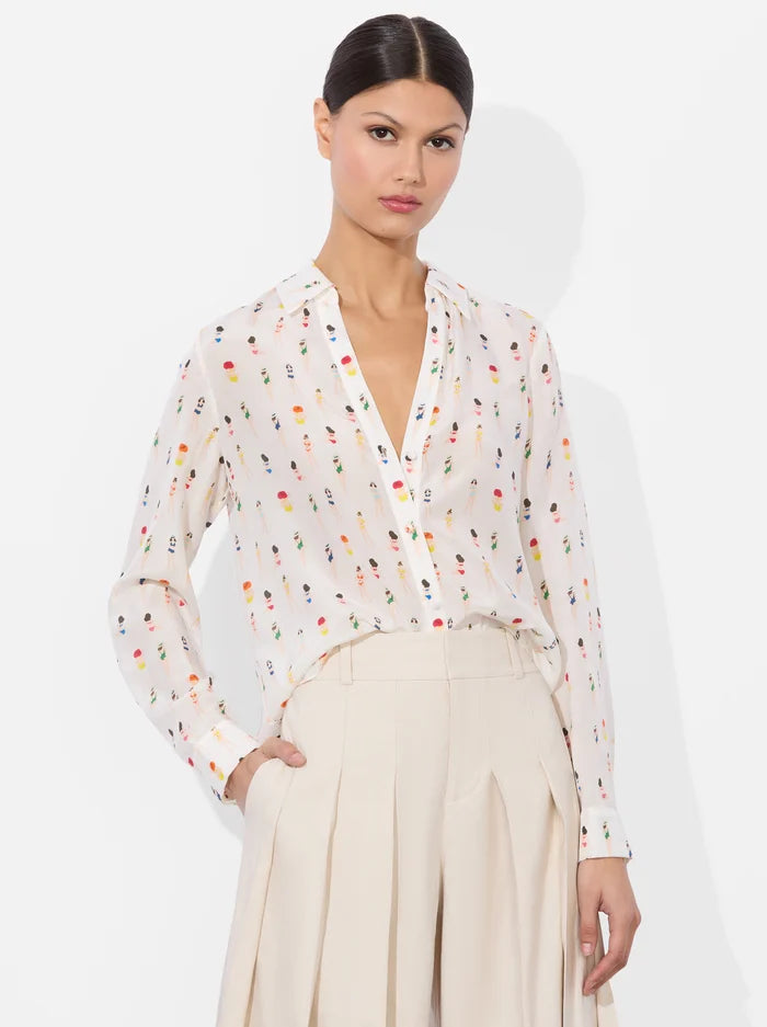 Eloise Button Down Shirt for Women - Stylish Beach Club Casual Wear | Perfect for Summer Outings, Vacations & Relaxing by the Shore