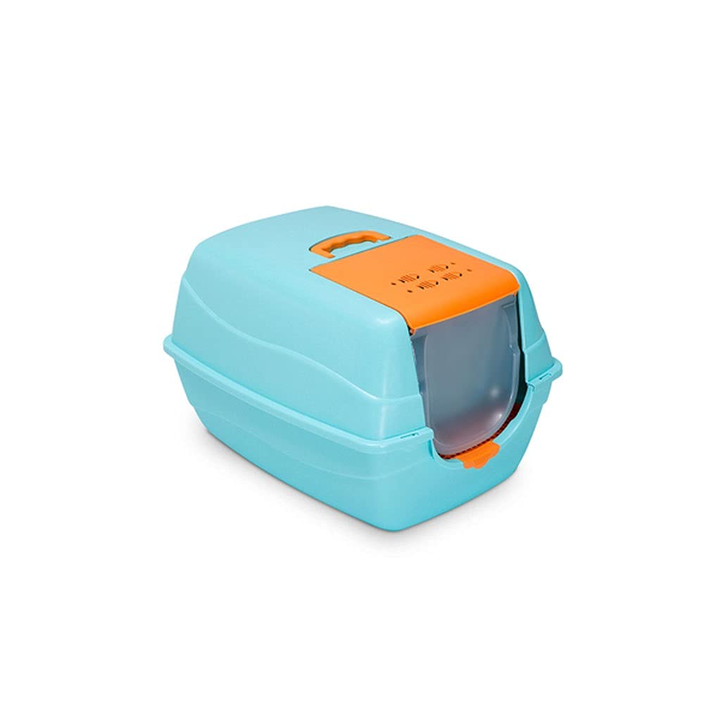 Large Fully Enclosed Clamshell Cat Litter Box - Splash Proof & Odor Control - Durable & Easy Clean Cat Toilet for Indoor Cats - Perfect for Small Spaces & Multi-Cat Homes (Color: A)
