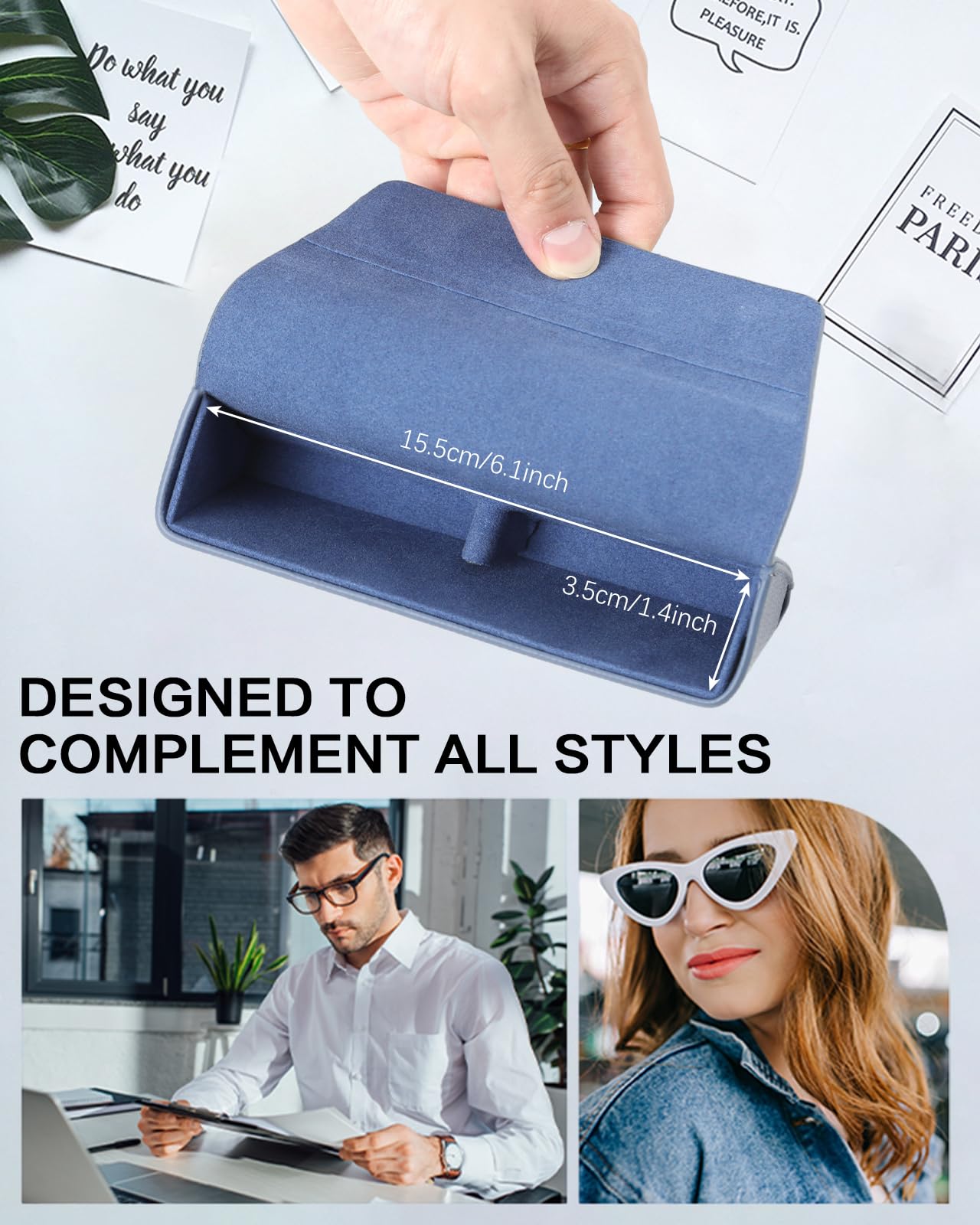 Metal Hard Shell Glasses Case - Lightweight Unisex Eyewear Storage (2 Pack) | Durable Protection for Travel, Study, Work & Everyday Use | Perfect for Glasses, Sunglasses & Reading Glasses