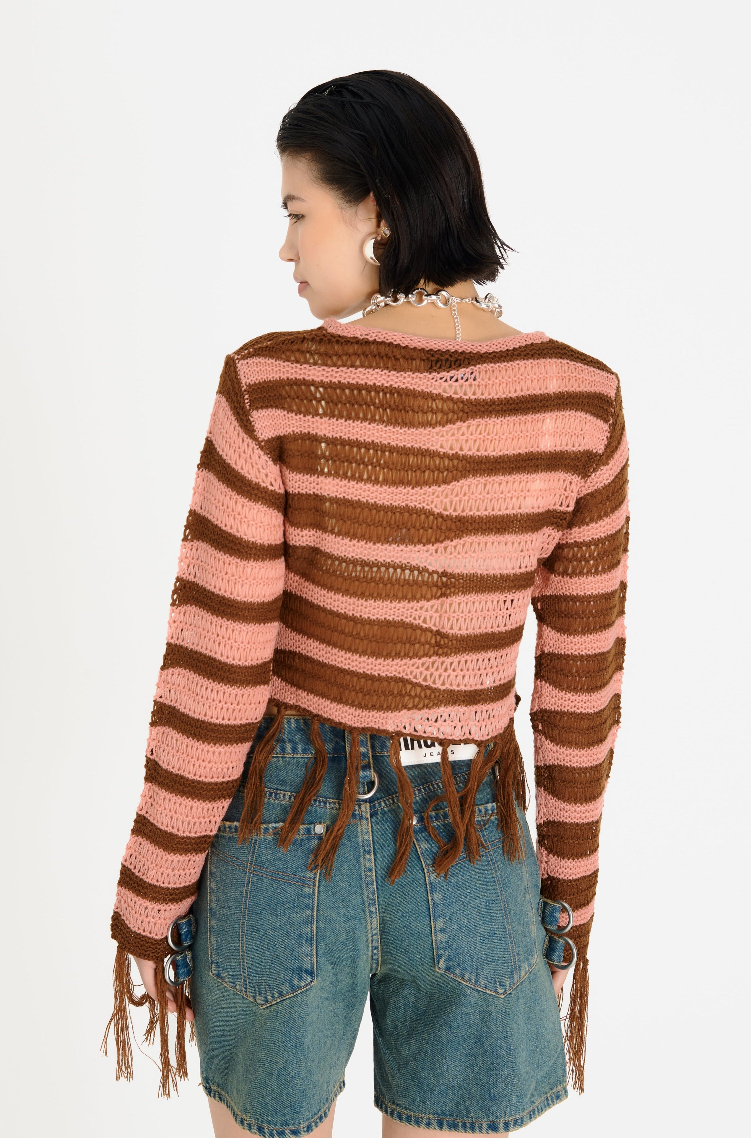 Stylish Terracotta Tassel Knit Sweater - Cozy Women's Fashion for Fall & Winter | Perfect for Casual Outings and Holiday Gatherings