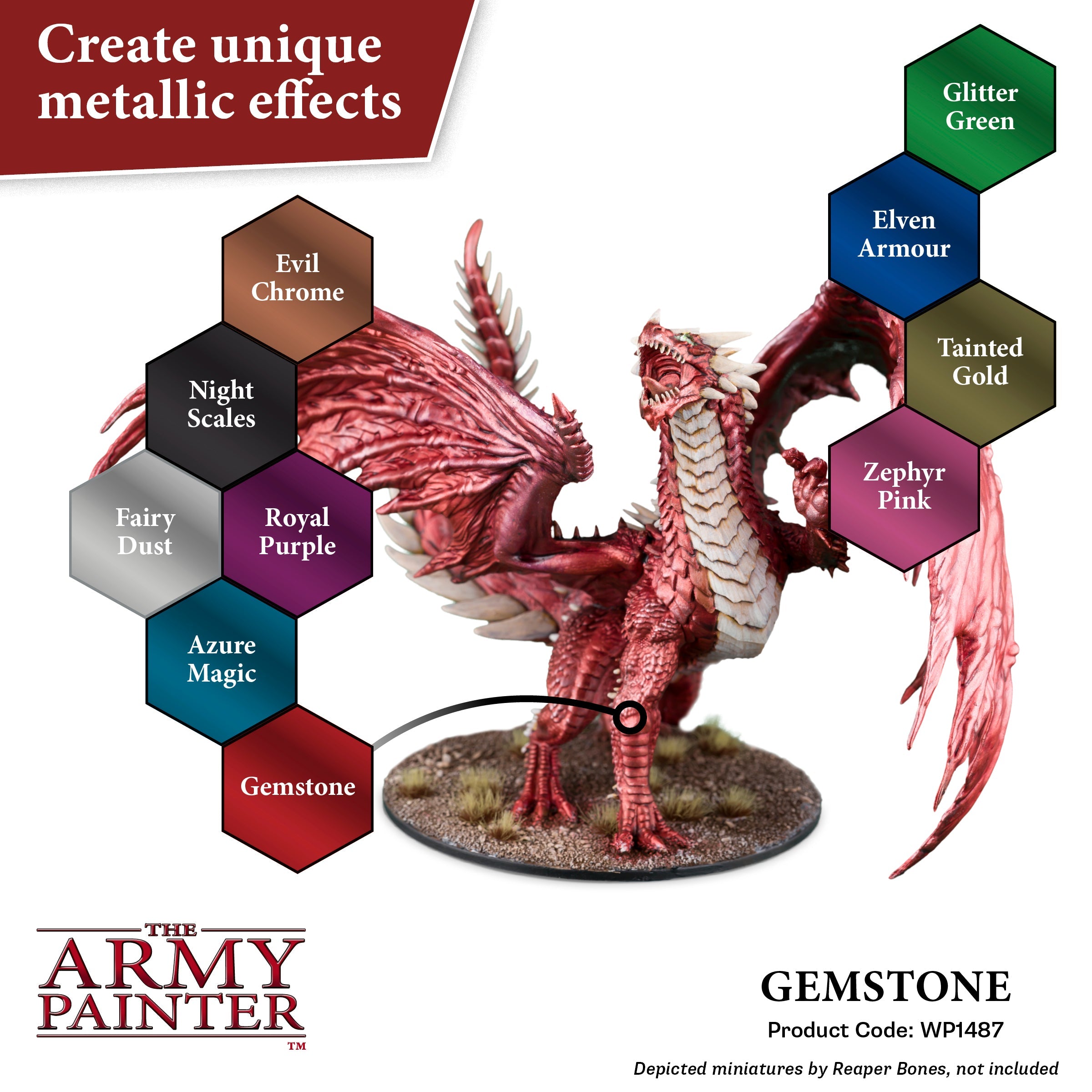 Warpaints Metallics: Premium Gemstone-Inspired Metallic Paints for Miniatures & Models - Perfect for Warhammer, D&D, and Cosplay