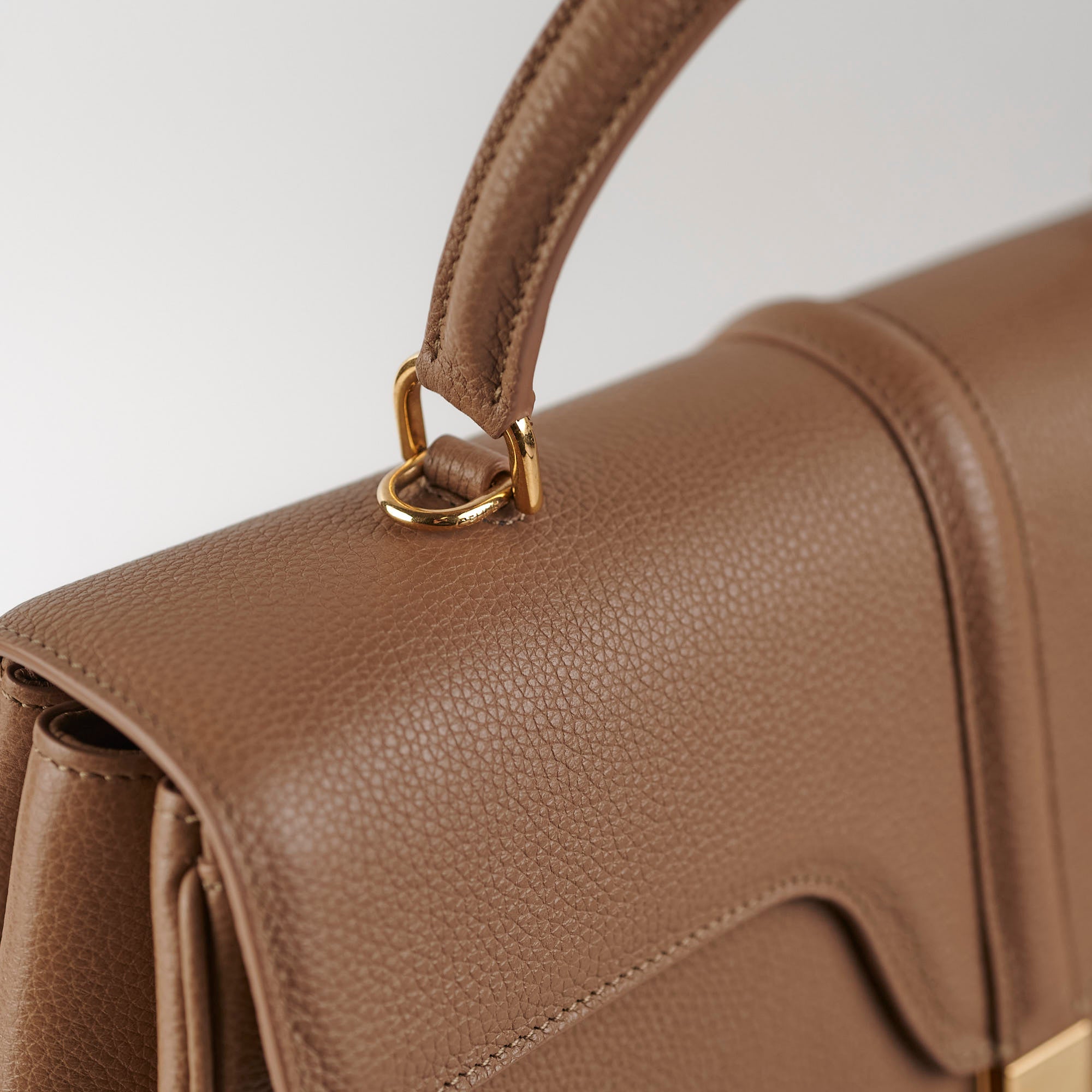Celine 16 Medium Classic Taupe Handbag - Luxury Leather Shoulder Bag for Women | Perfect for Work, Travel & Everyday Use